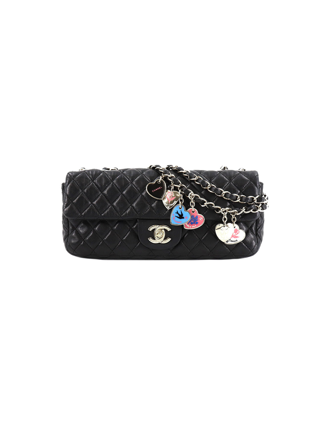 Chanel Limited Edition Pink Quilted Valentine Charm Flap Bag