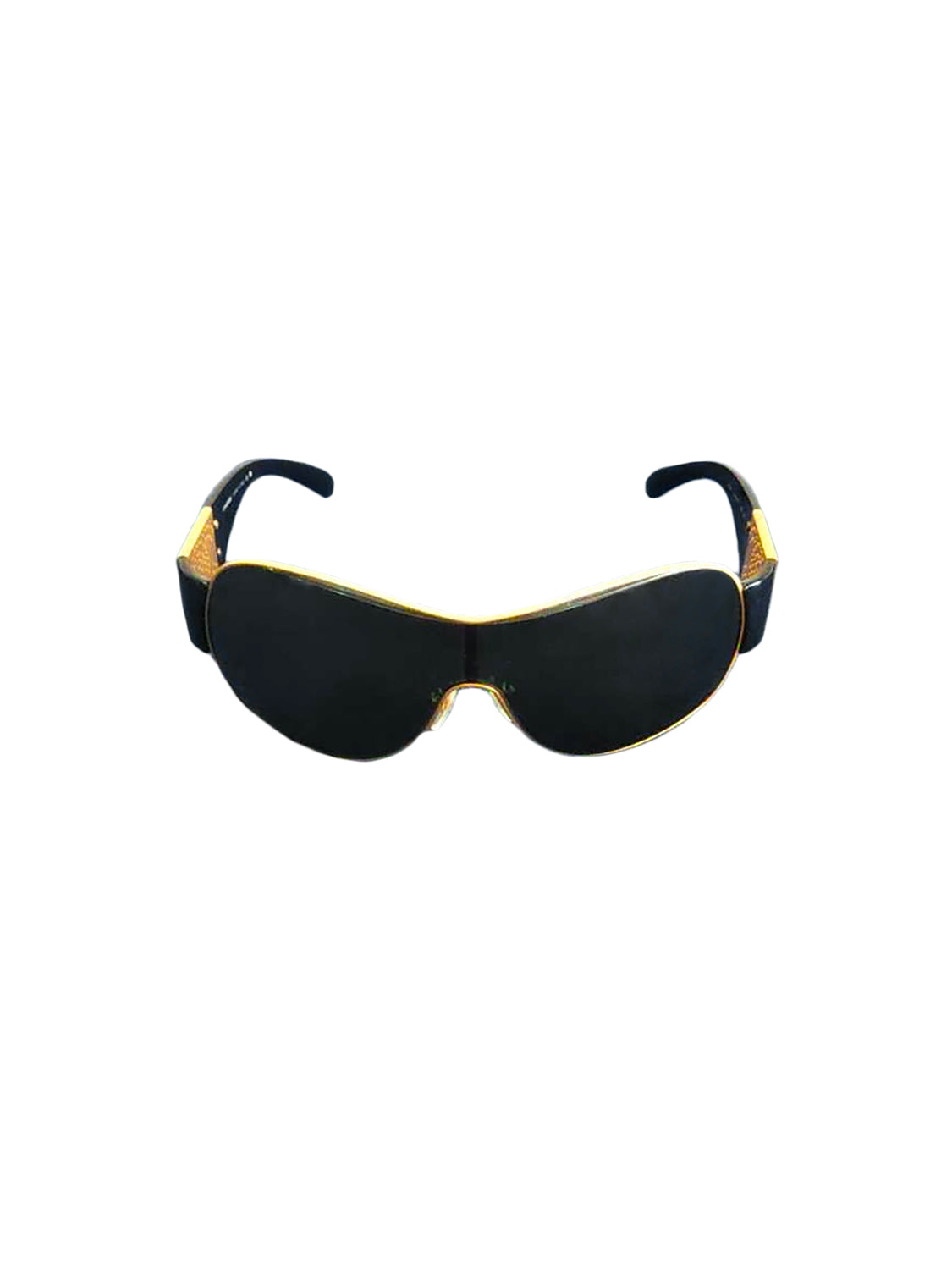 Chanel 2000s Black and Gold Visor Sunglasses