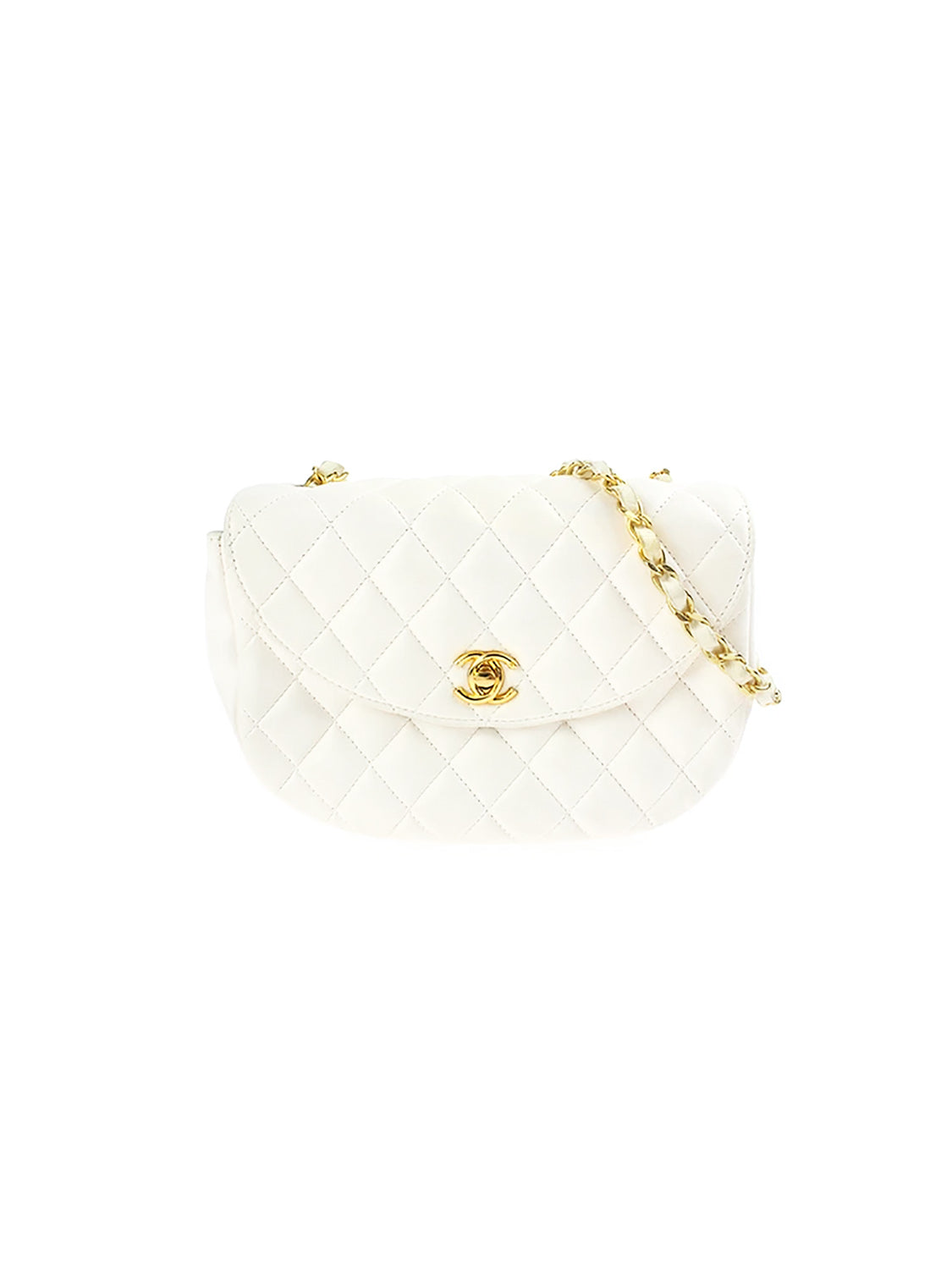Chanel Rounded White Flap Bag