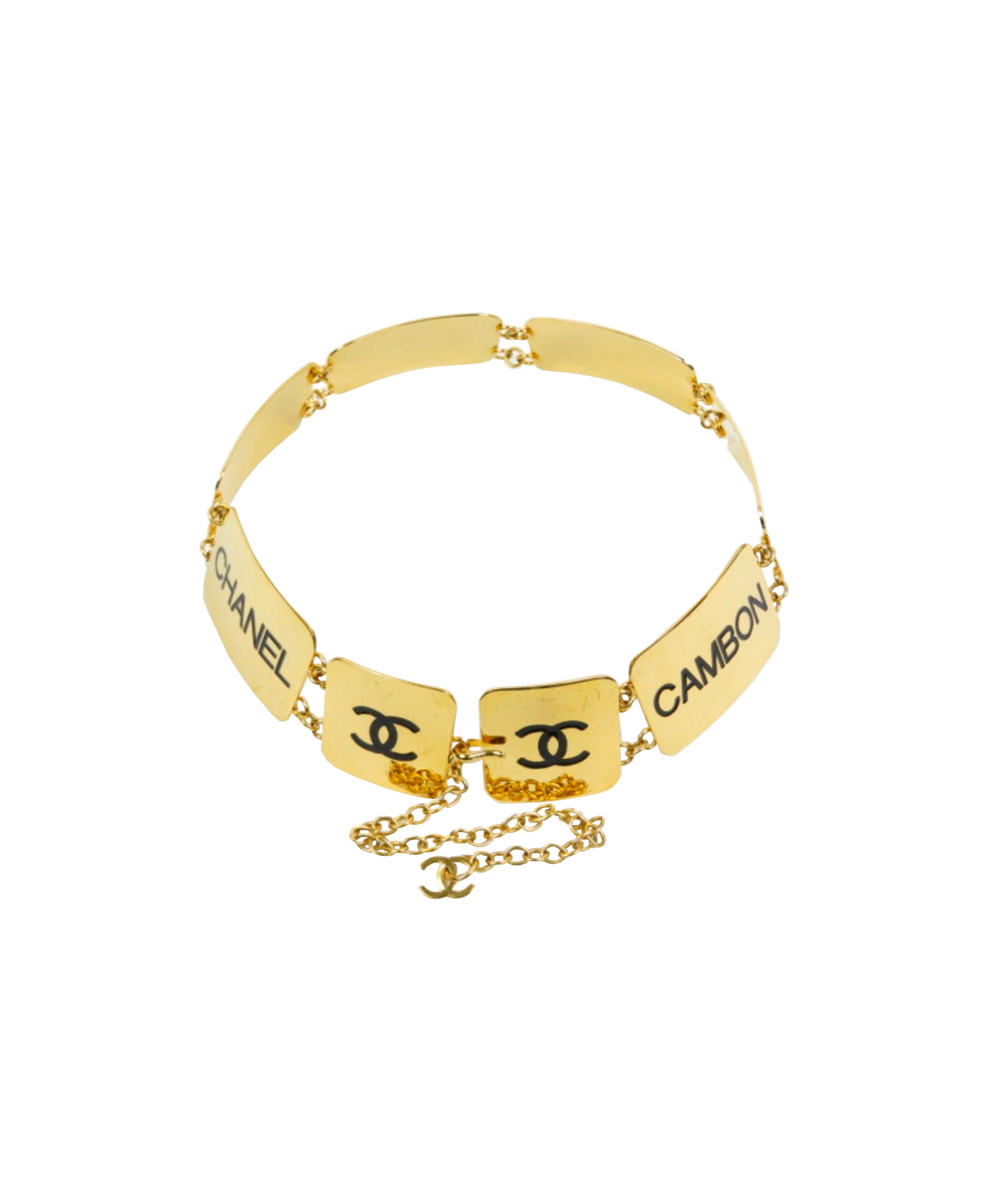 Chanel 2000s Gold Rare CC Rectangular Belt