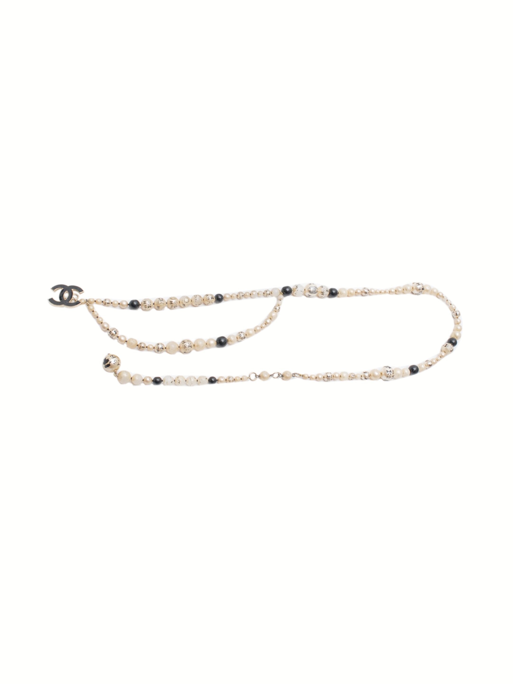 74669 Faux Pearl Chain Strap Belt