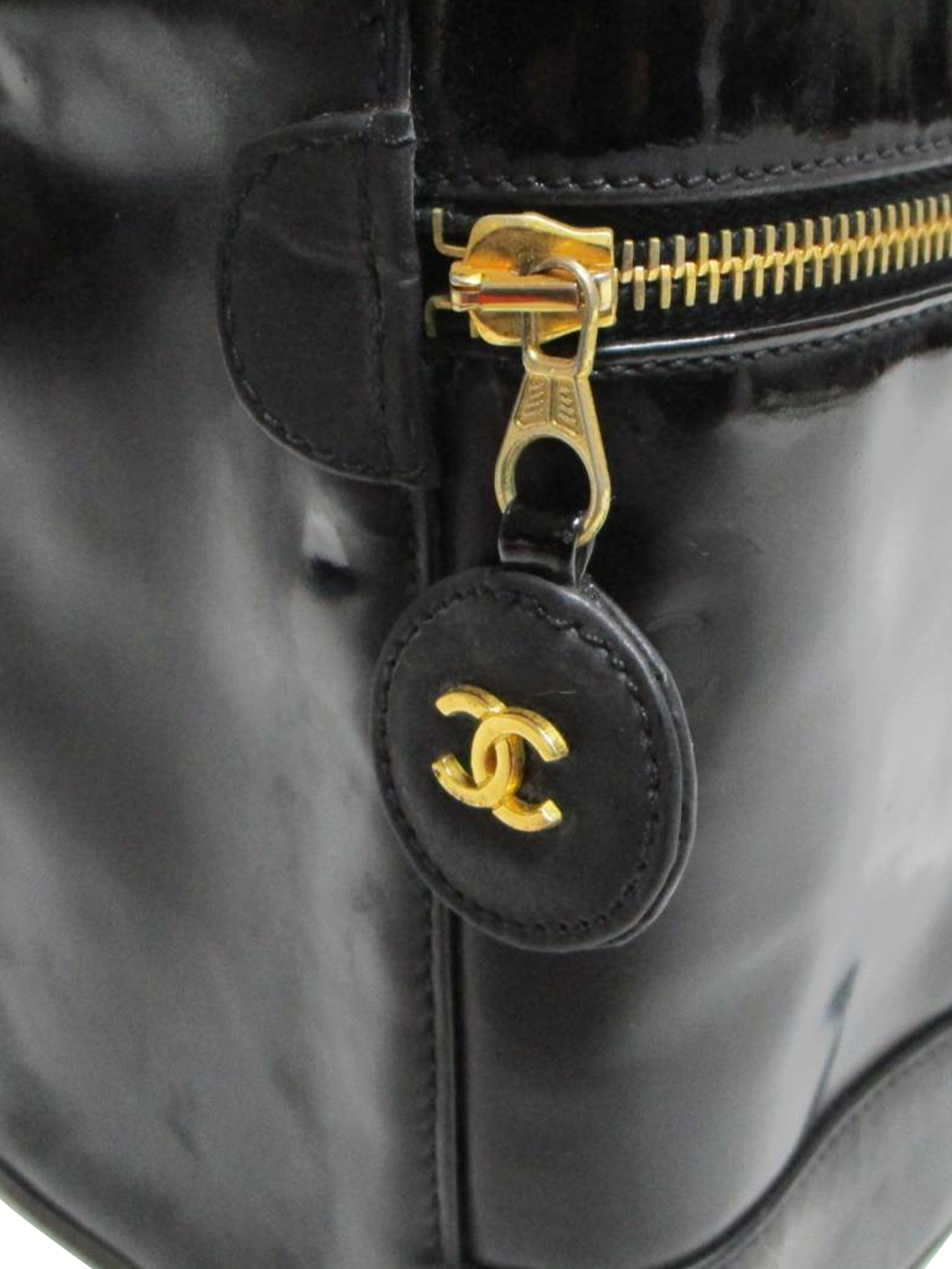 Chanel 2000s Black Leather Vanity Bag