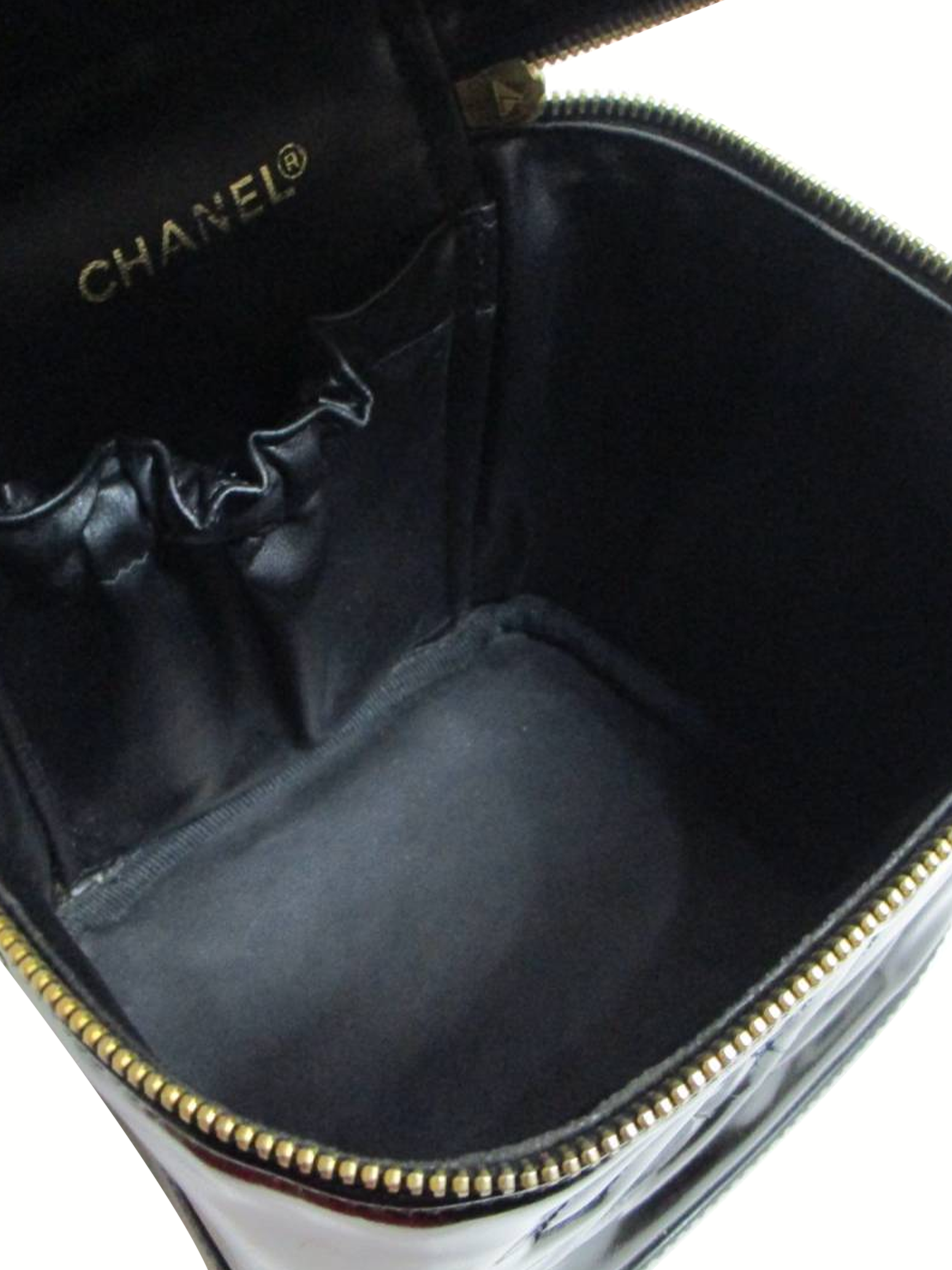 Chanel 2000s Black Leather Vanity Bag