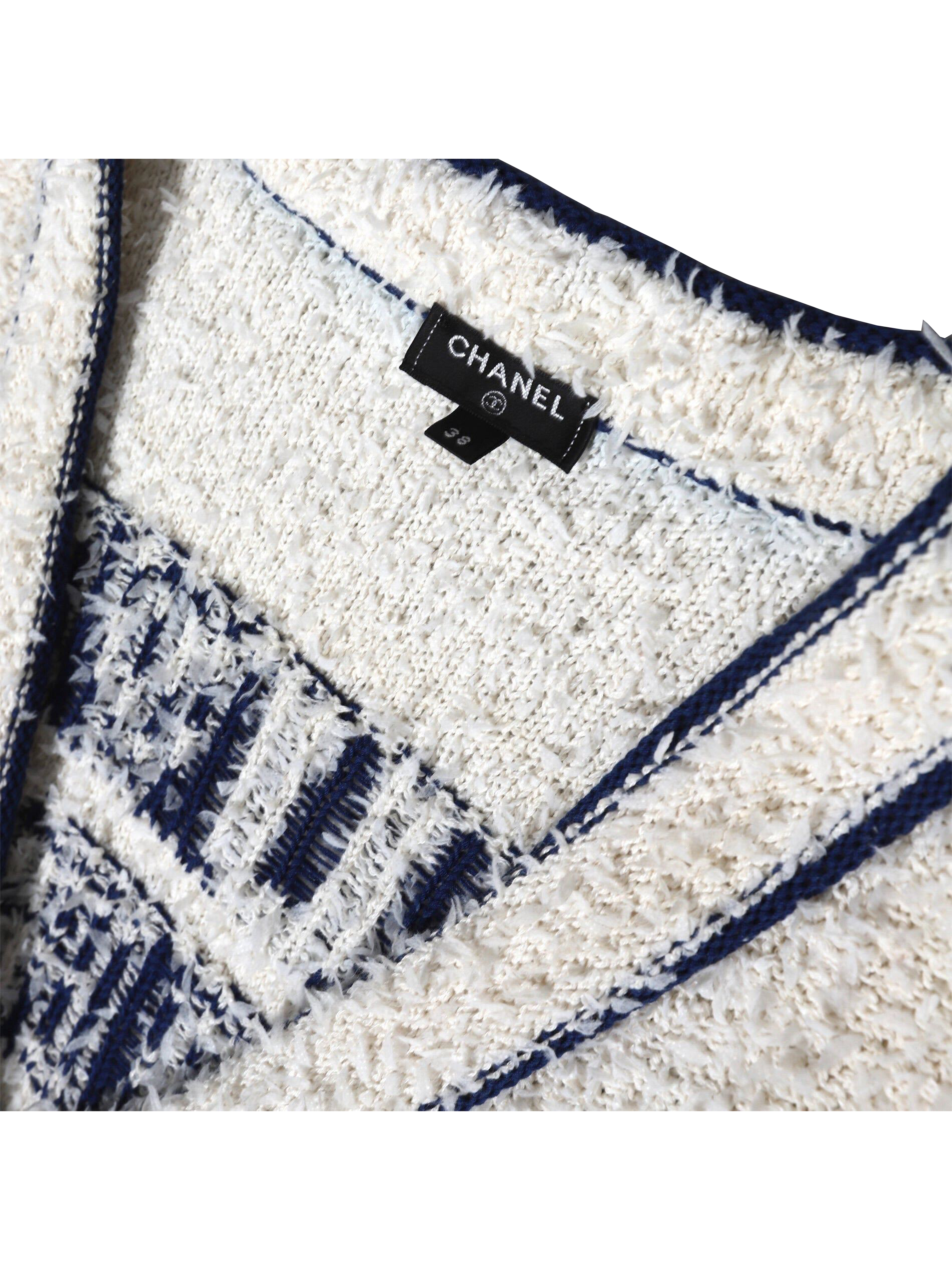 Chanel Varsity Boucle Cardigan Sweater