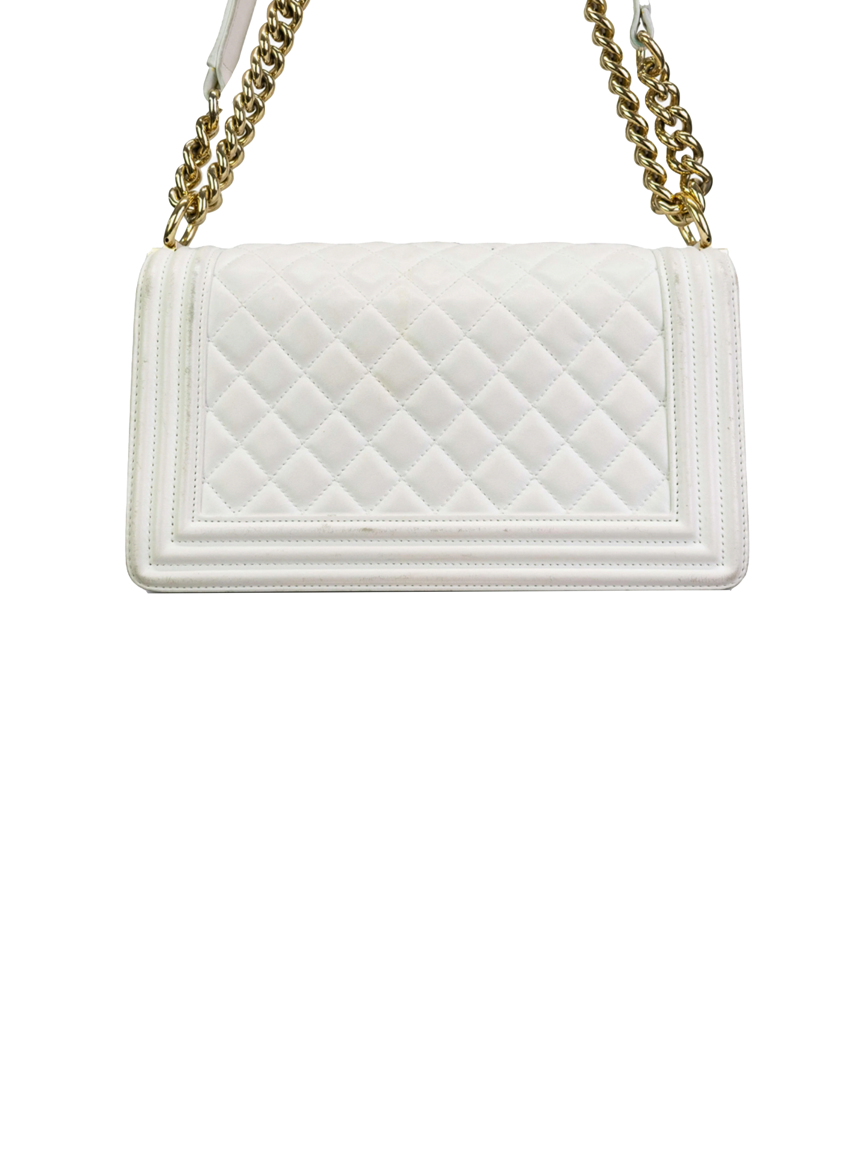 Chanel 2018 White Leather Boy Bag · INTO
