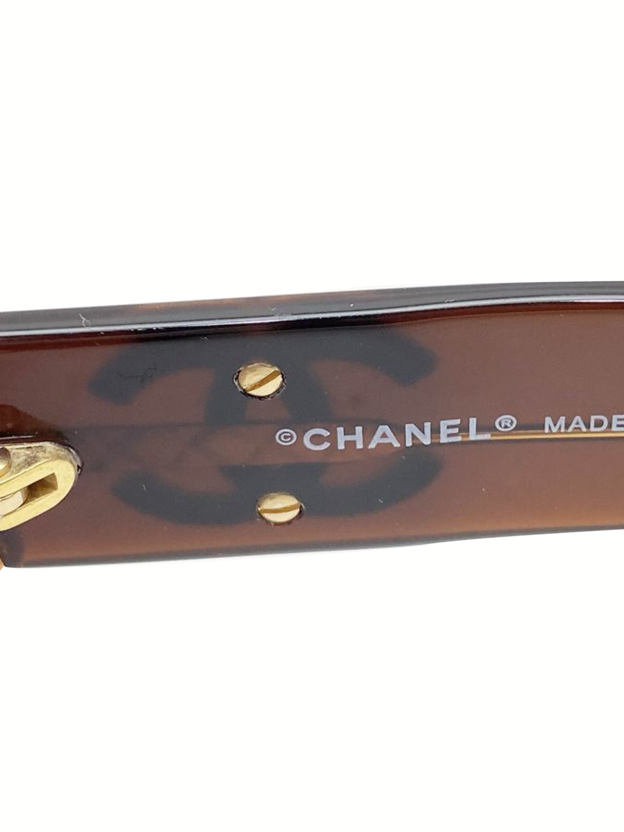 Chanel 2000s Brown Mix Resin Sunglasses