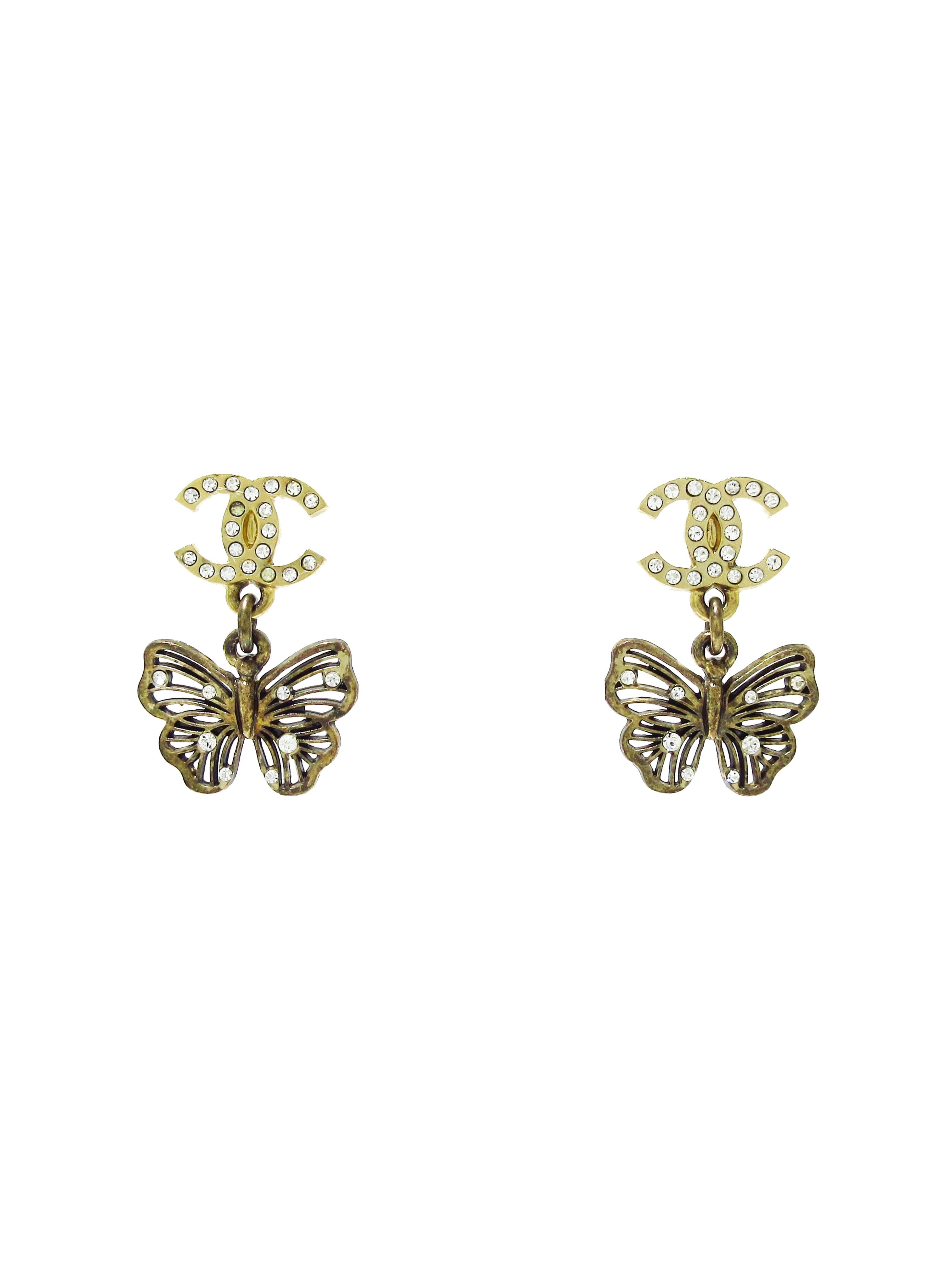 Chanel Small Butterfly CC Earrings