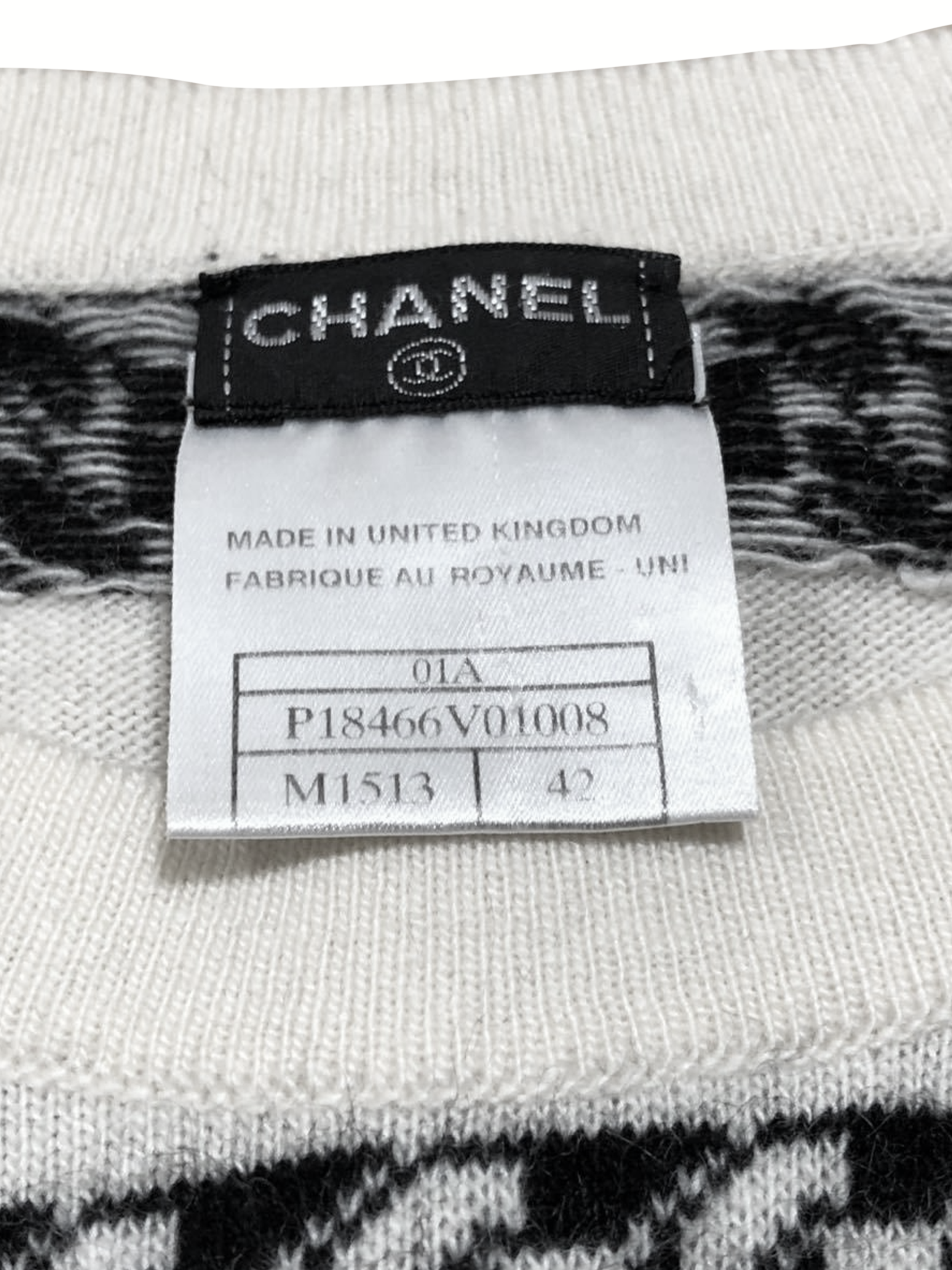 Chanel 2000s Black and Cream Chain CC Shirt