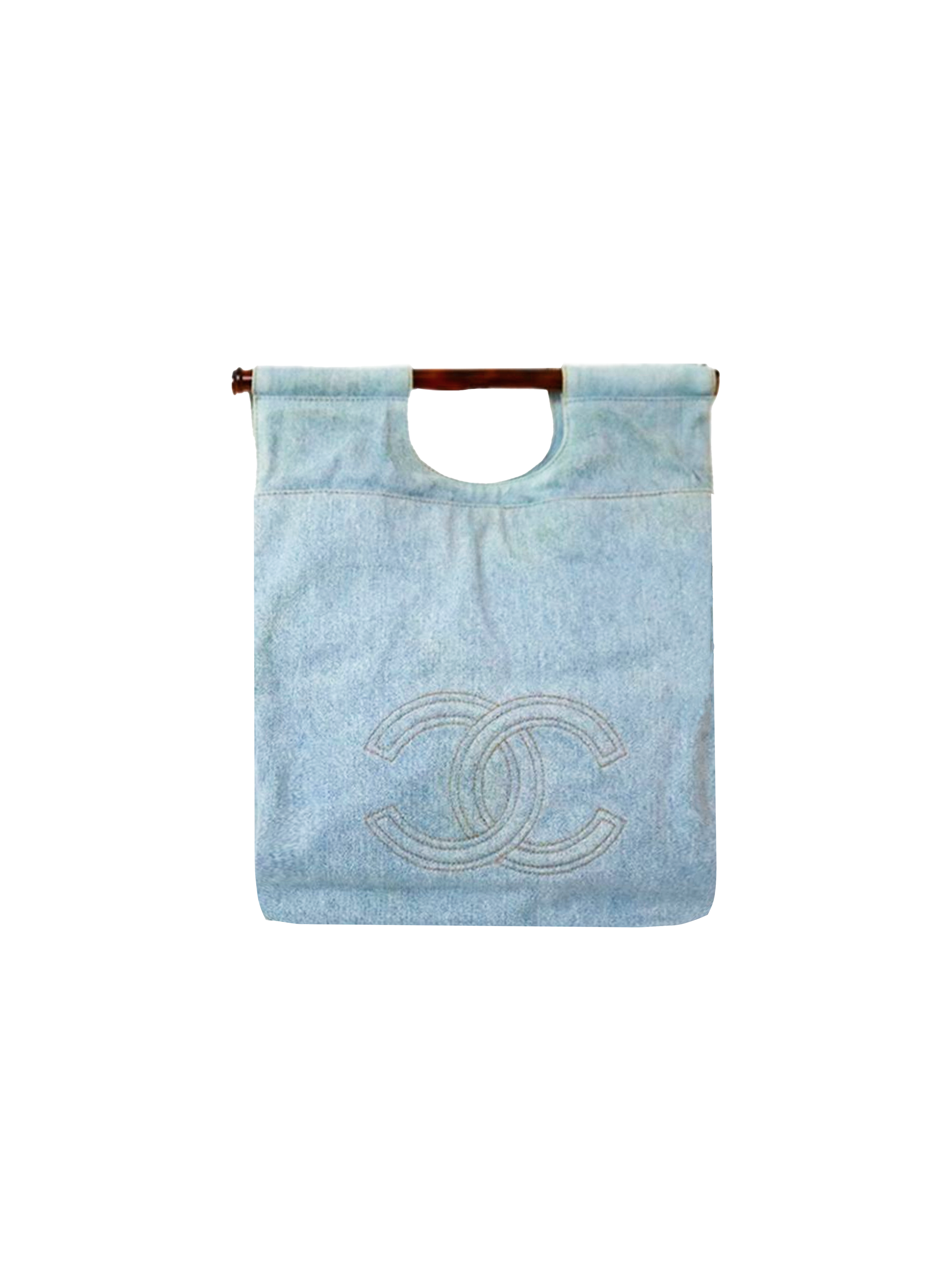 Chanel 1996 Denim Logo Tote Bag · INTO