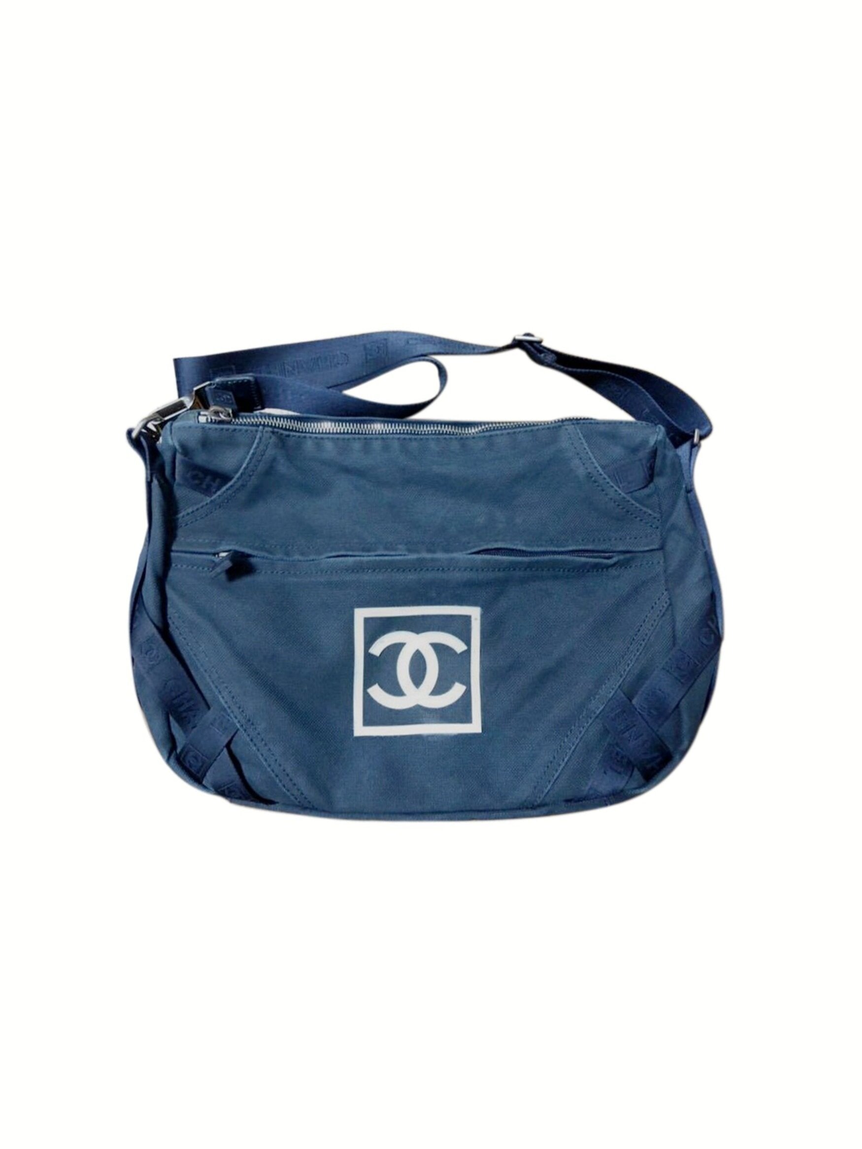 Chanel Sports Navy Denim Shoulder Bag · INTO