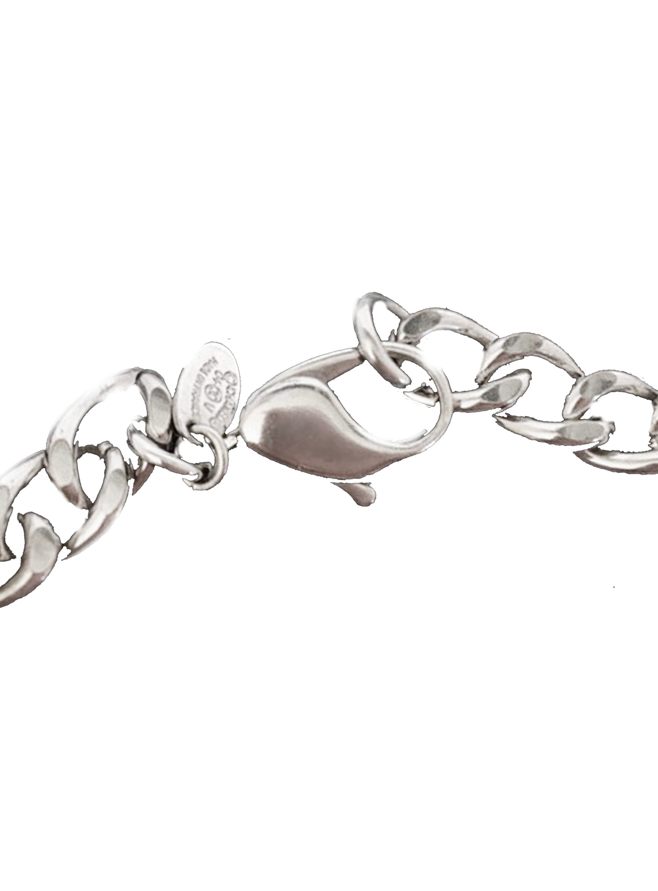 Chanel Silver Letters Charm Bracelet · INTO