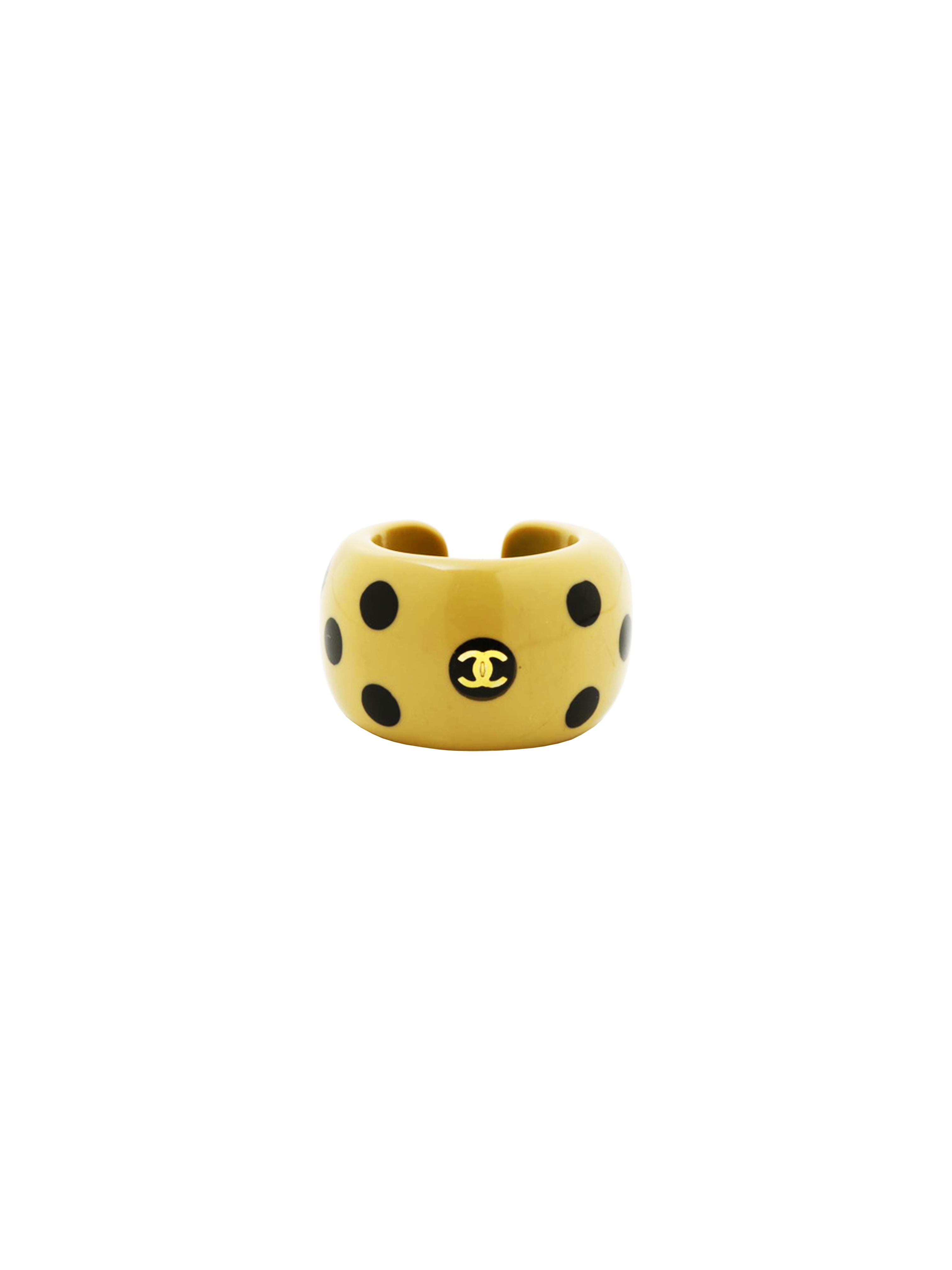 Chanel 2000s Polka Dot Pattern Coco Mark Cuff