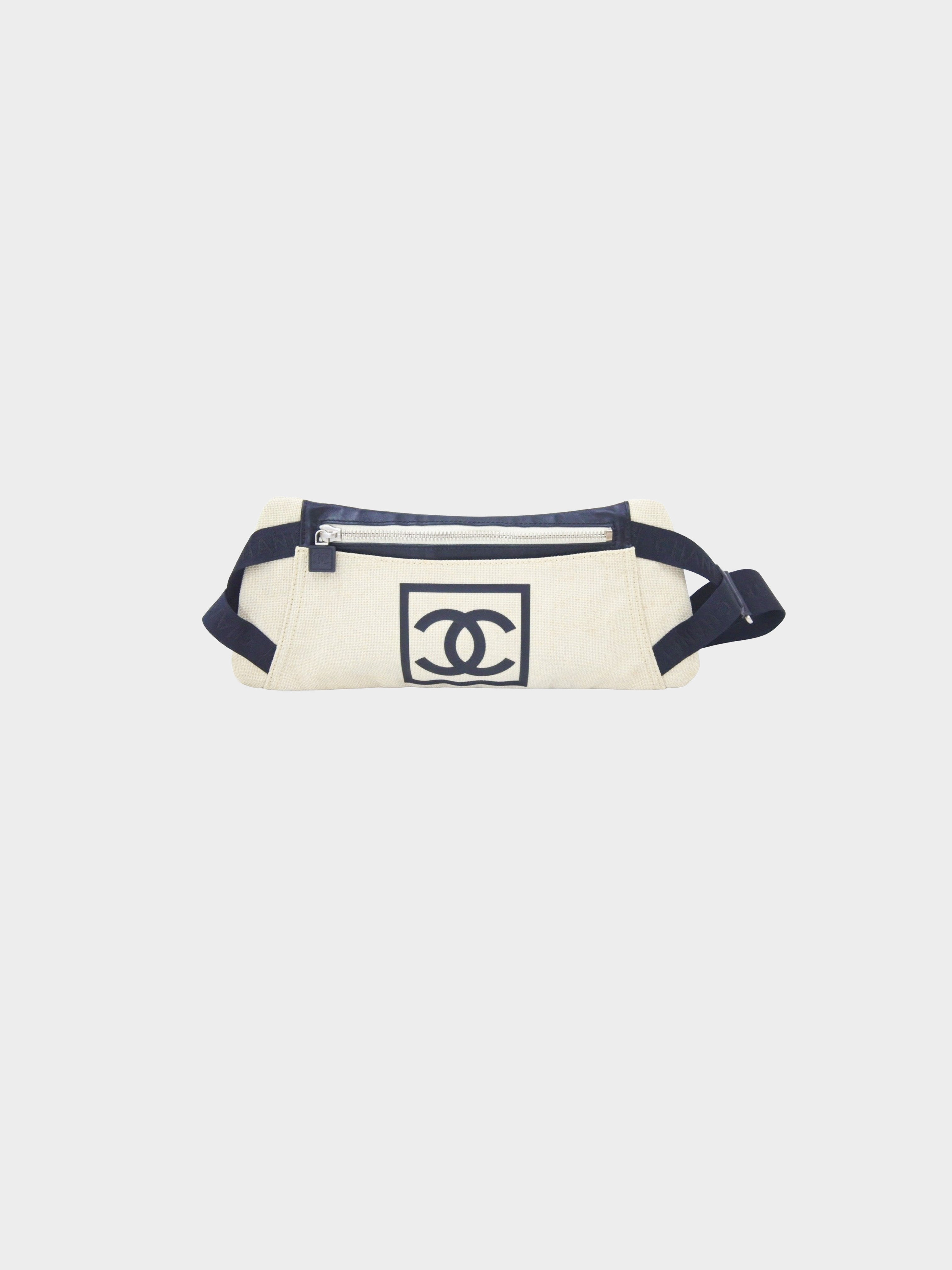 Chanel Sport Cream & Gray Nylon and Mesh Waist Bag, myGemma