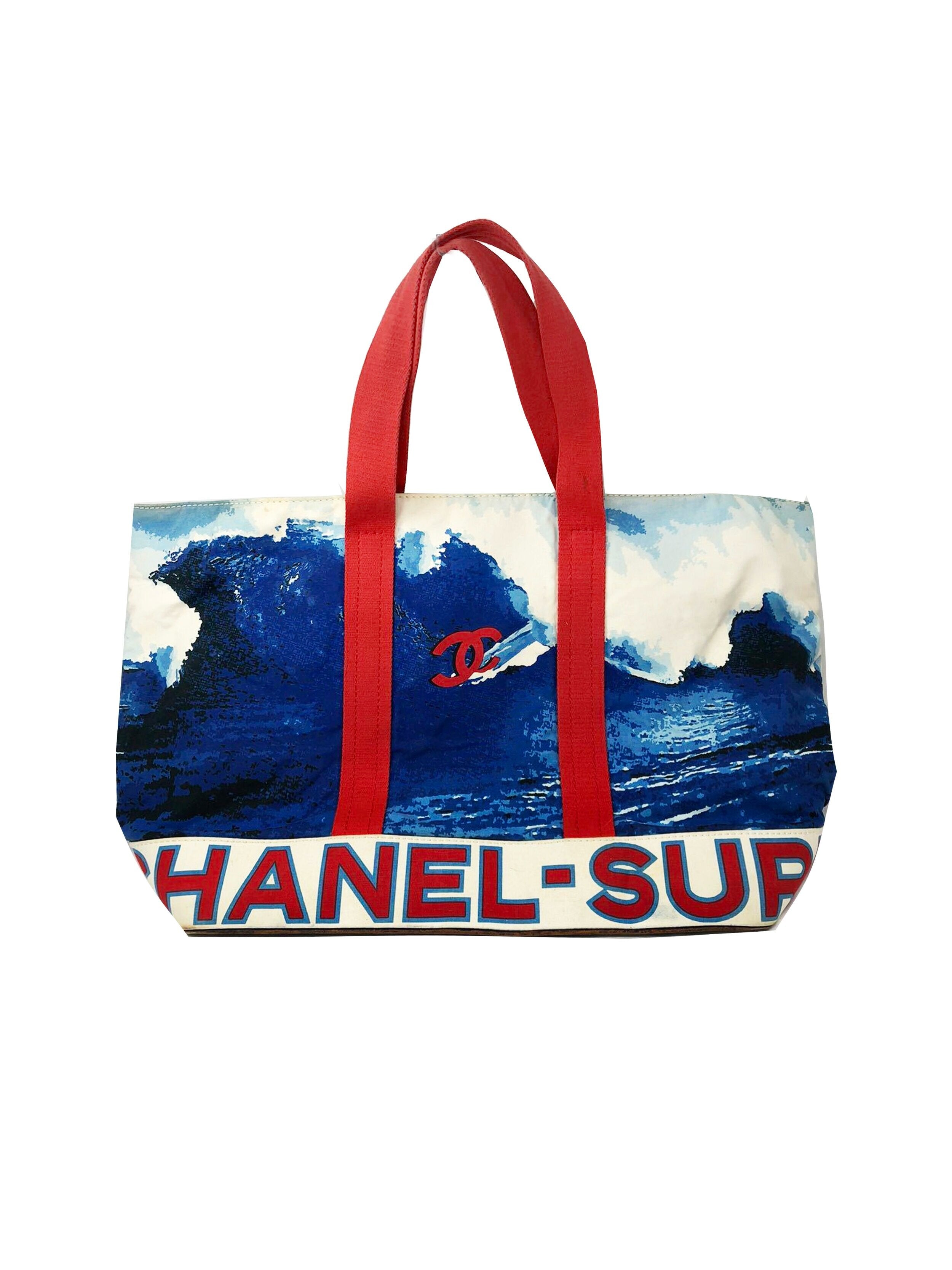 CHANEL, Bags, Chanel Rare Red Terry Cloth Beach Bag