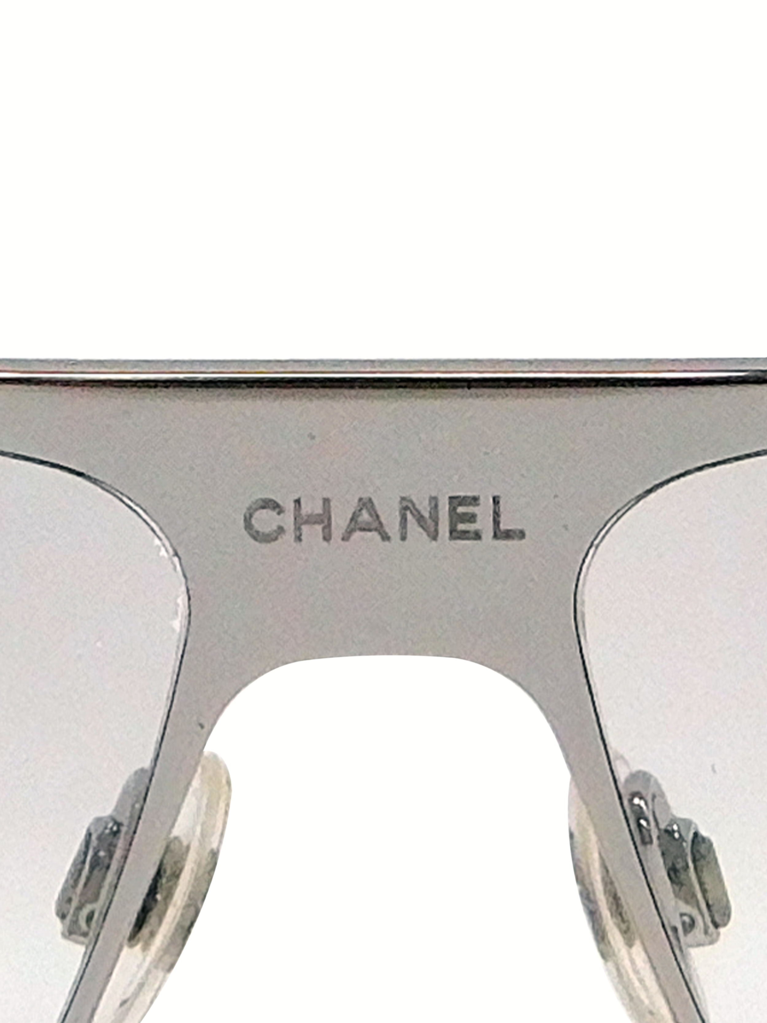 Chanel White Visor Sunglasses · INTO