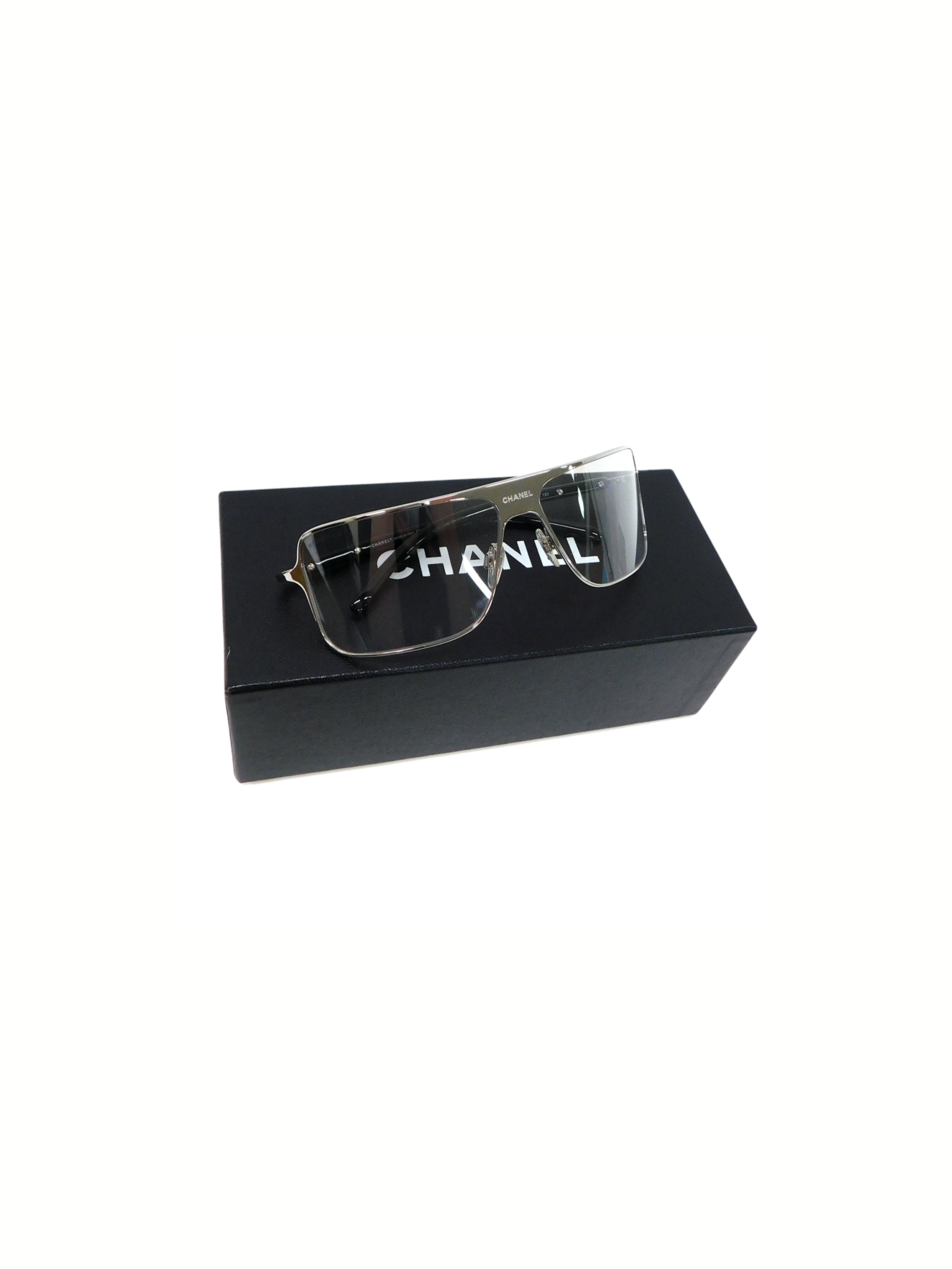Chanel Silver Visor Sunglasses