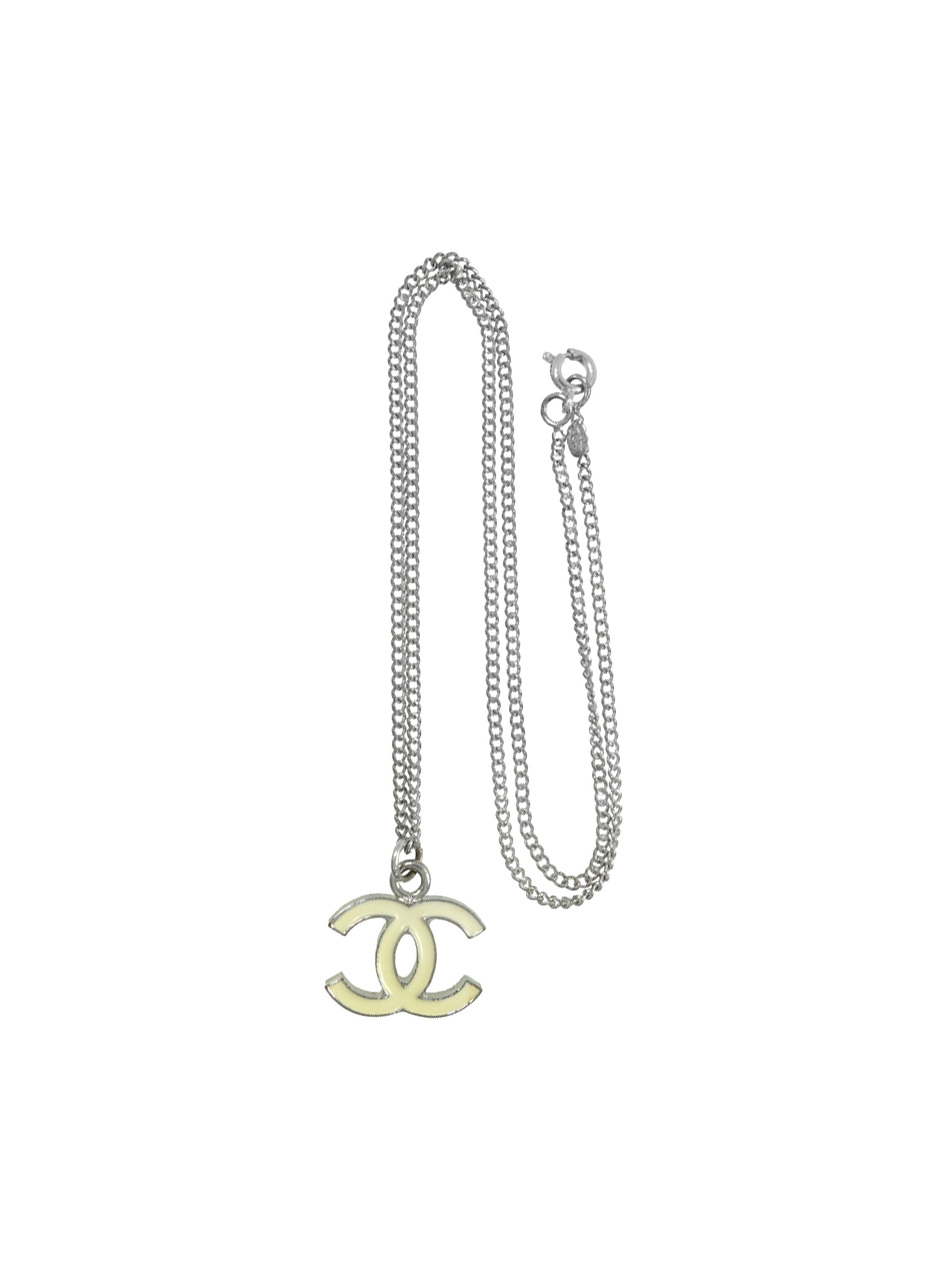 Chanel 2000s Large White Charm Necklace · INTO