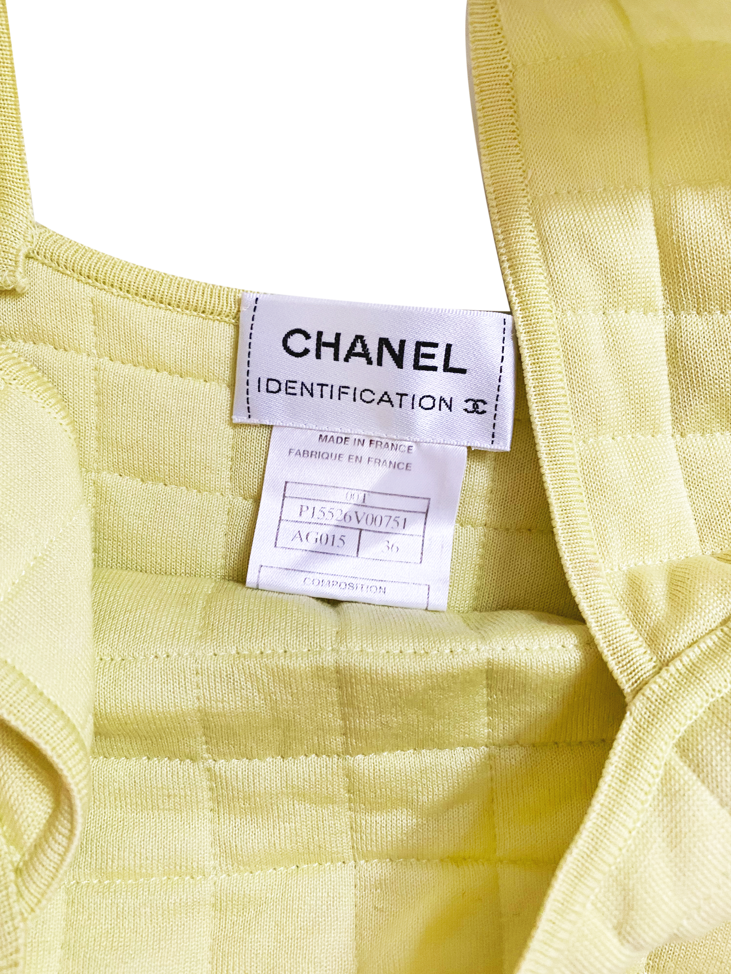 Chanel Sports Quilted Yellow Top