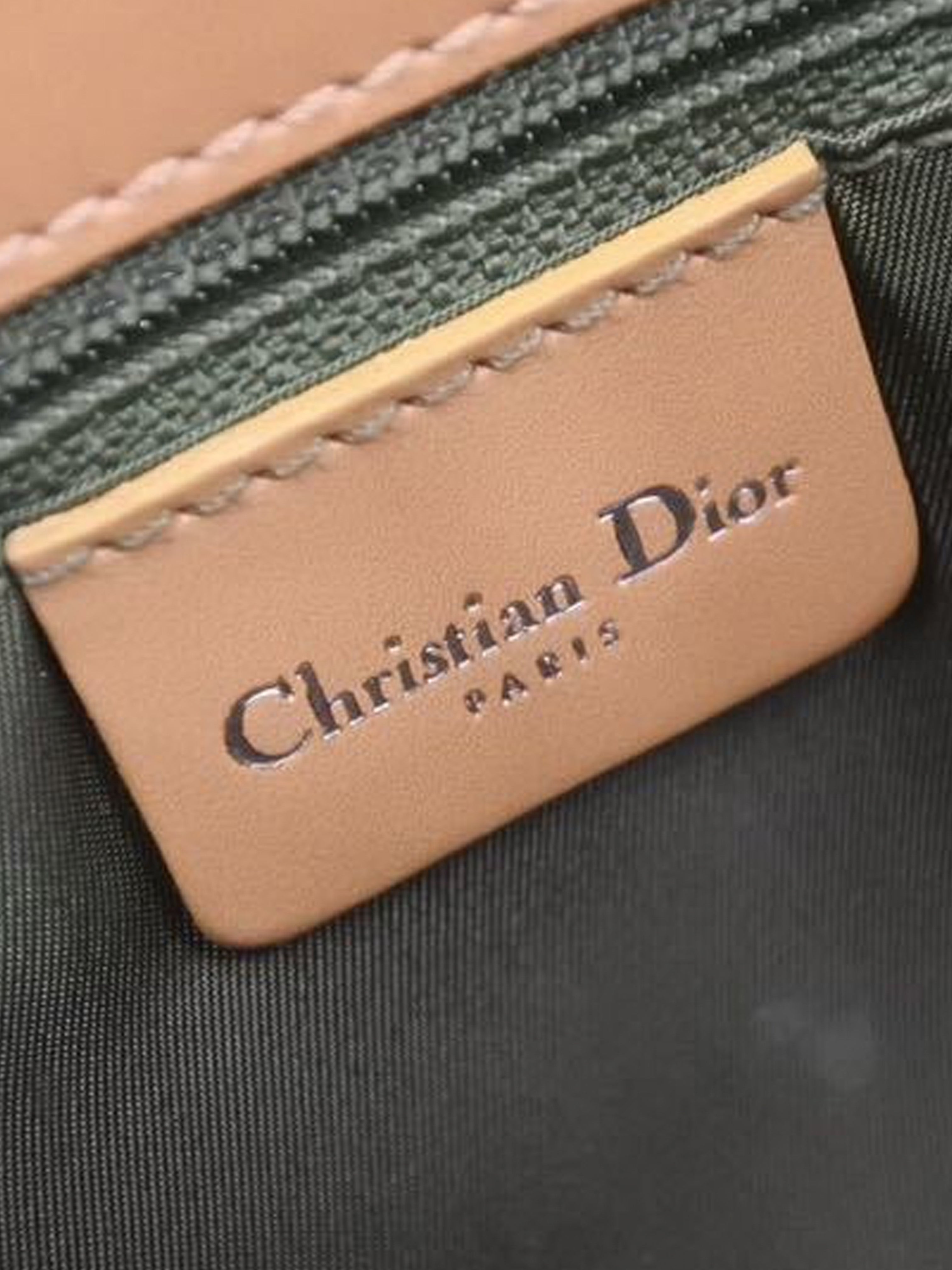 Christian Dior 2001 Green Monogram Jeans Pocket Tote