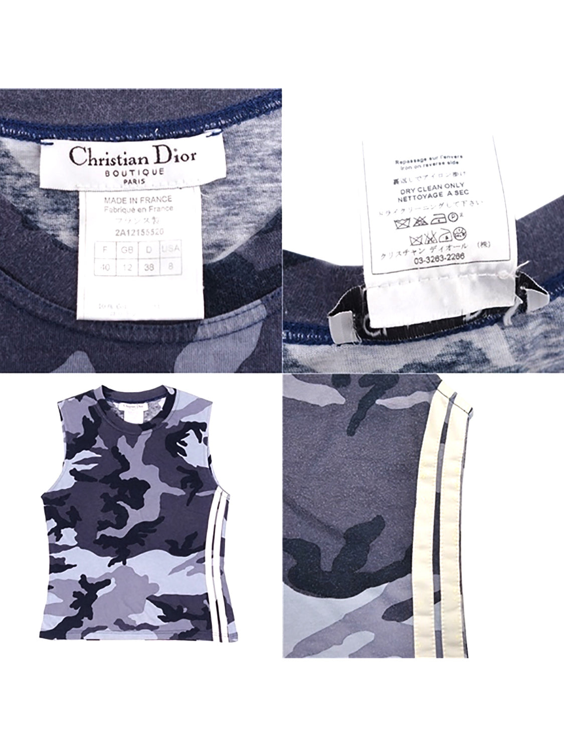 Christian Dior 2000s Grey and Purple Camouflage Tank · INTO