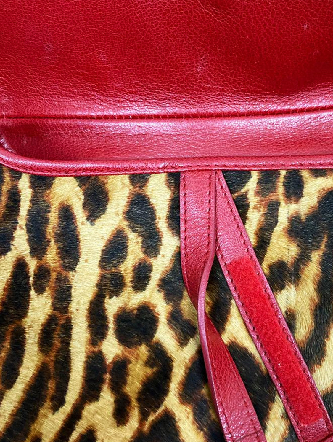 Christian Dior 2000s Leopard Print Fur Saddle