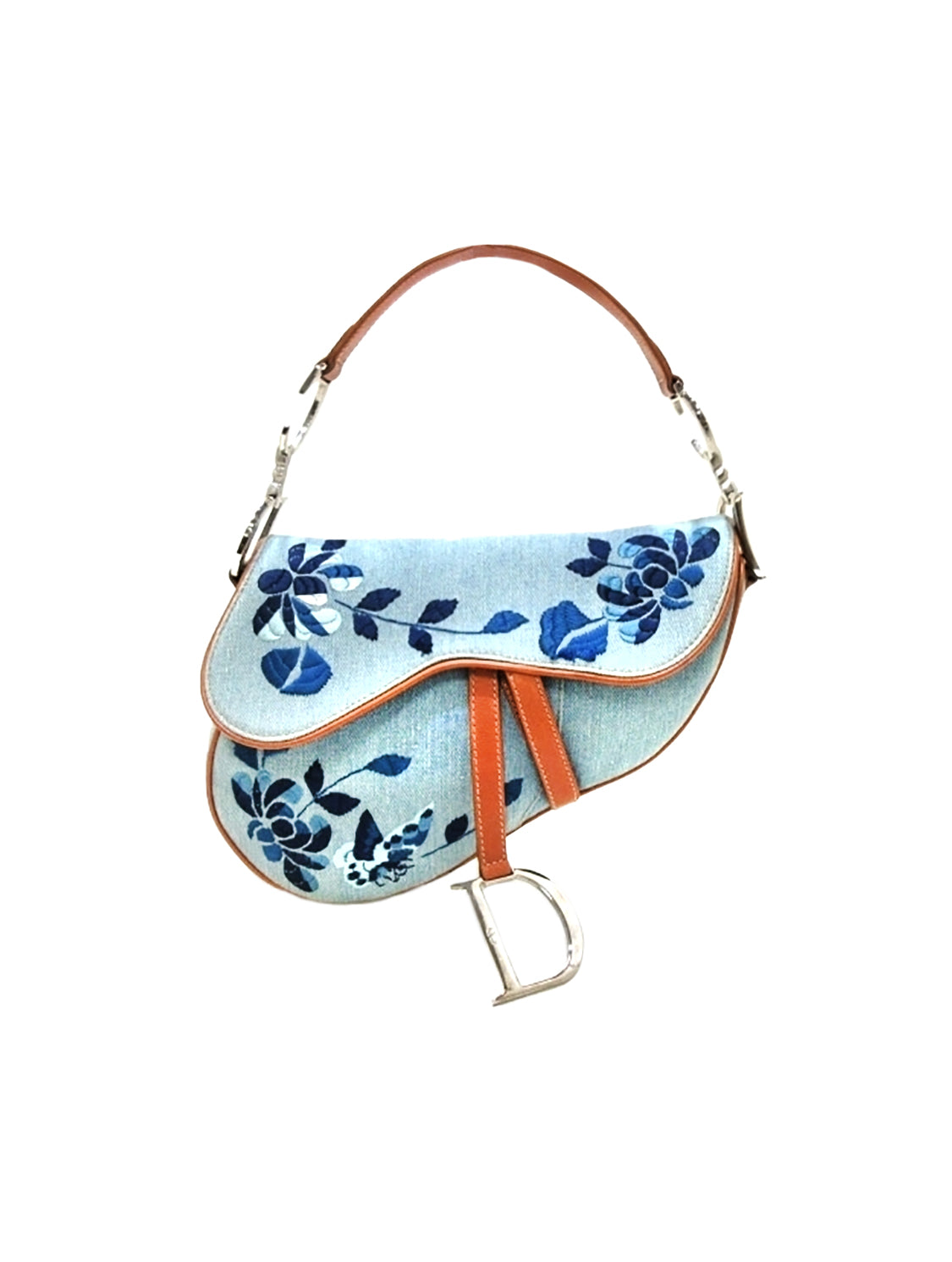 Medium Lady DLite Bag Blue Dior Brocart DenimEffect Embroidery  DIOR