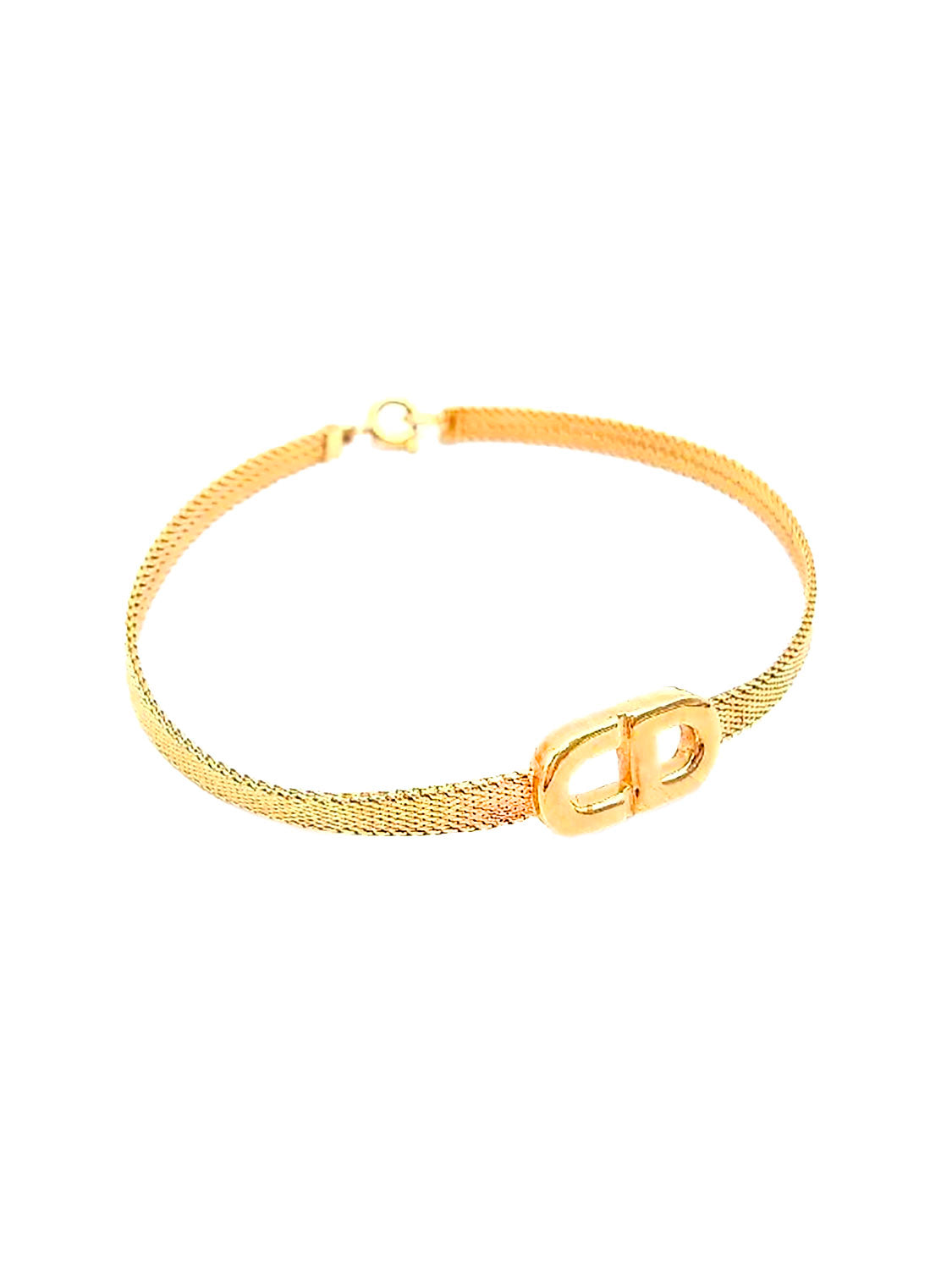 Christian Dior 2000s Gold Mesh CD Choker Necklace