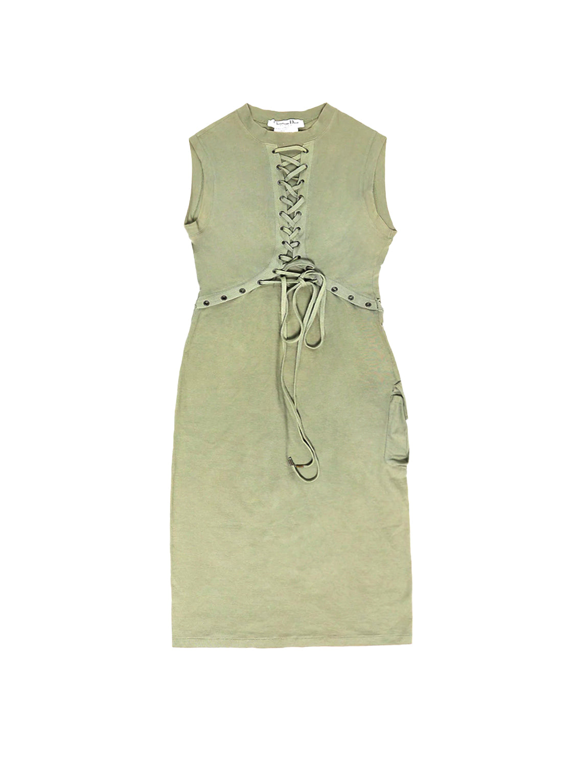 Christian Dior S/S 2003 Green Lace-Up Dress