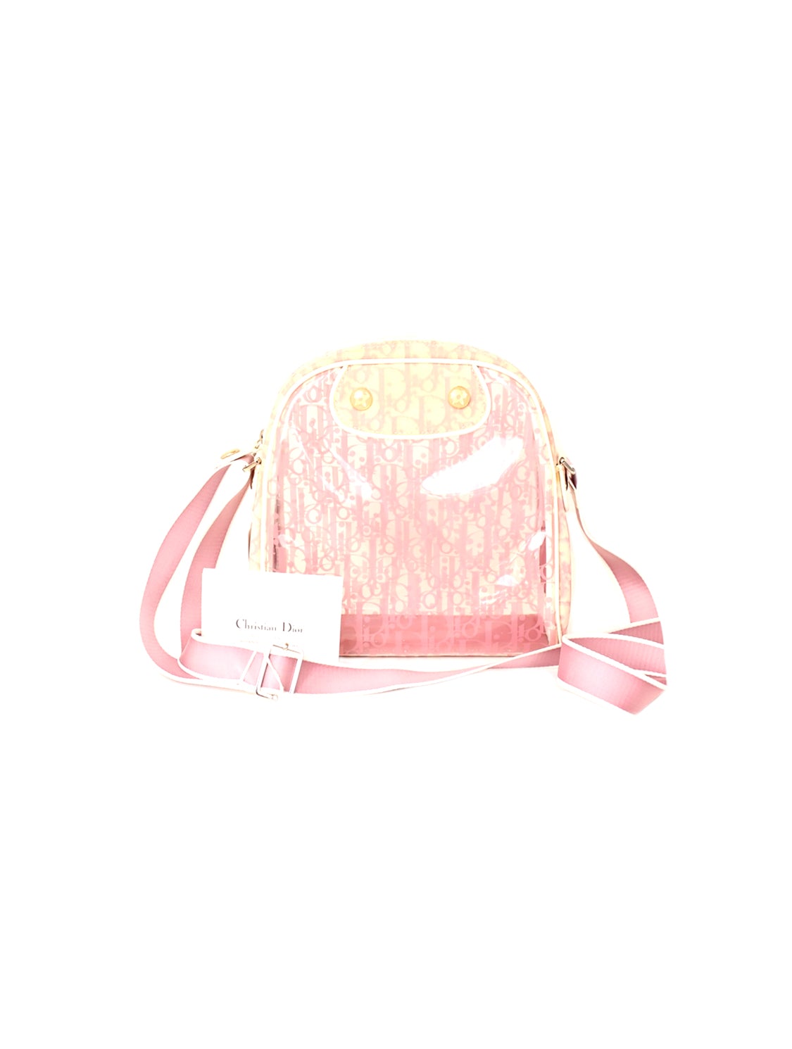 Christian Dior 2000s Pink Vinyl Monogram Square Crossbody