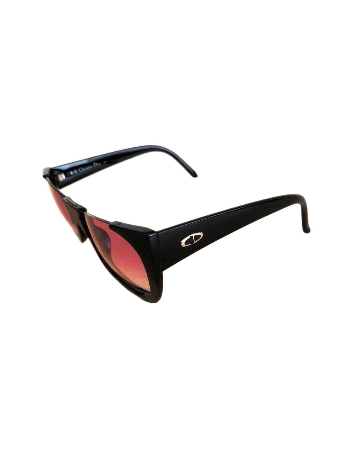 Christian Dior 2000s Black CD Pink Tinted Sunglasses