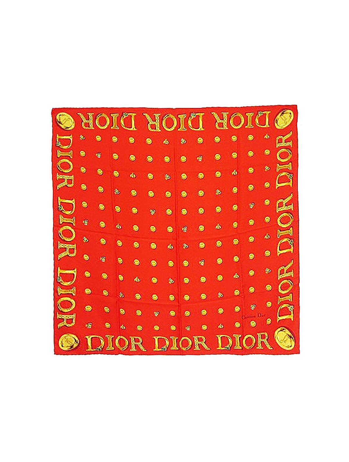 Christian Dior 2000a Navy Silk Monogram Scarf · INTO