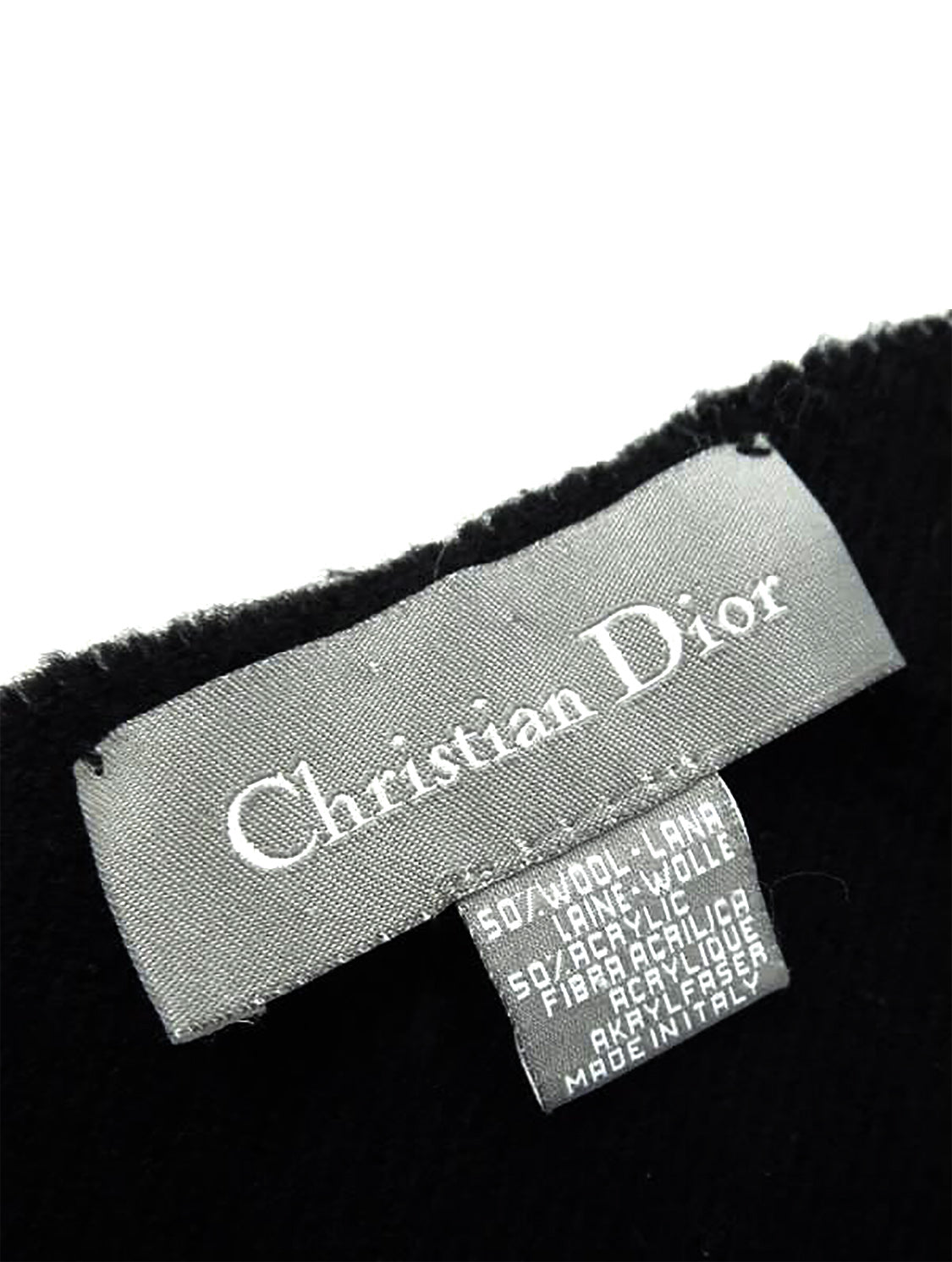 Christian Dior 2000s Black Wool Scarf