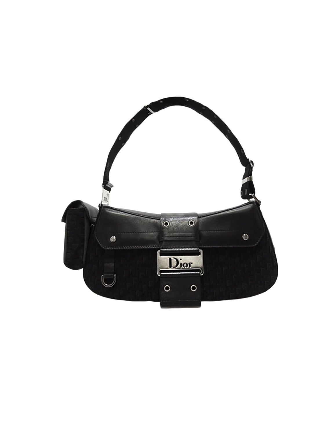 Christian Dior Black Monogram Street Chic Columbus Bag Black 