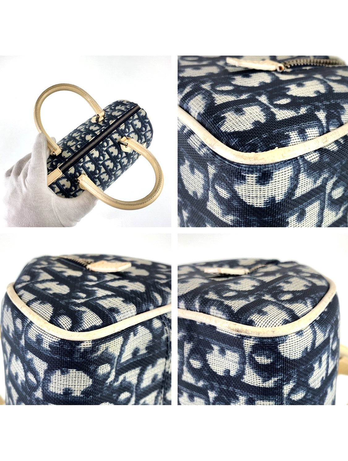 Vintage Christian Dior John Galliano Blue Trotter Print Crossbody Bag