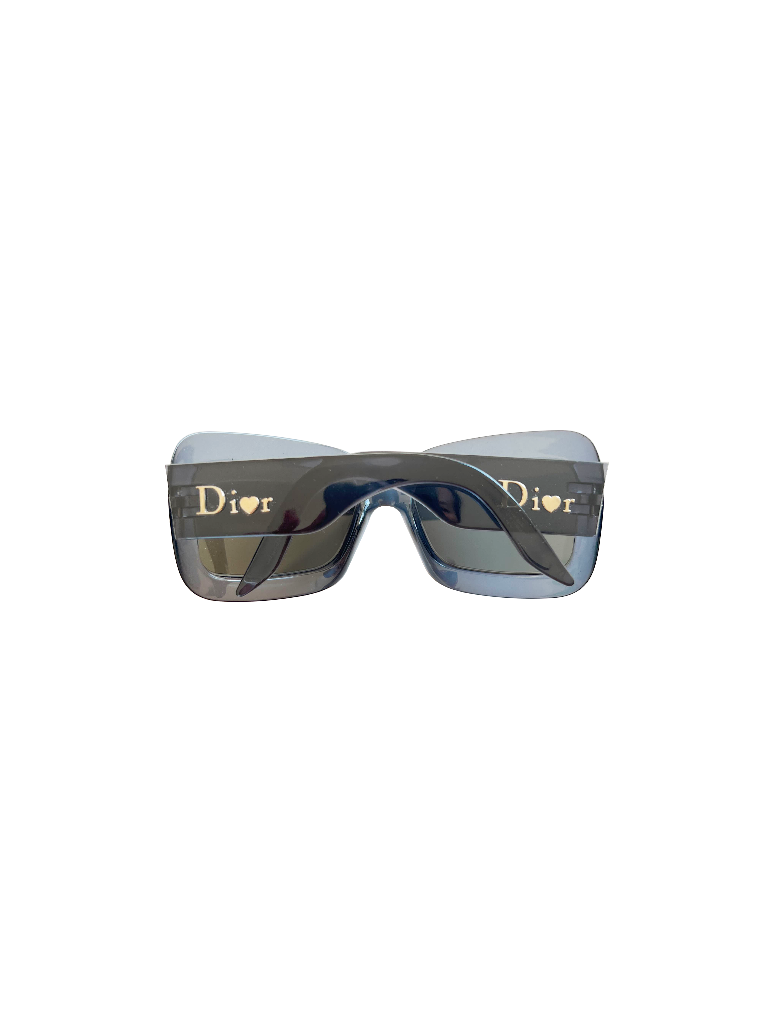Christian Dior 2000s Acetate Blue Square Sunglasses