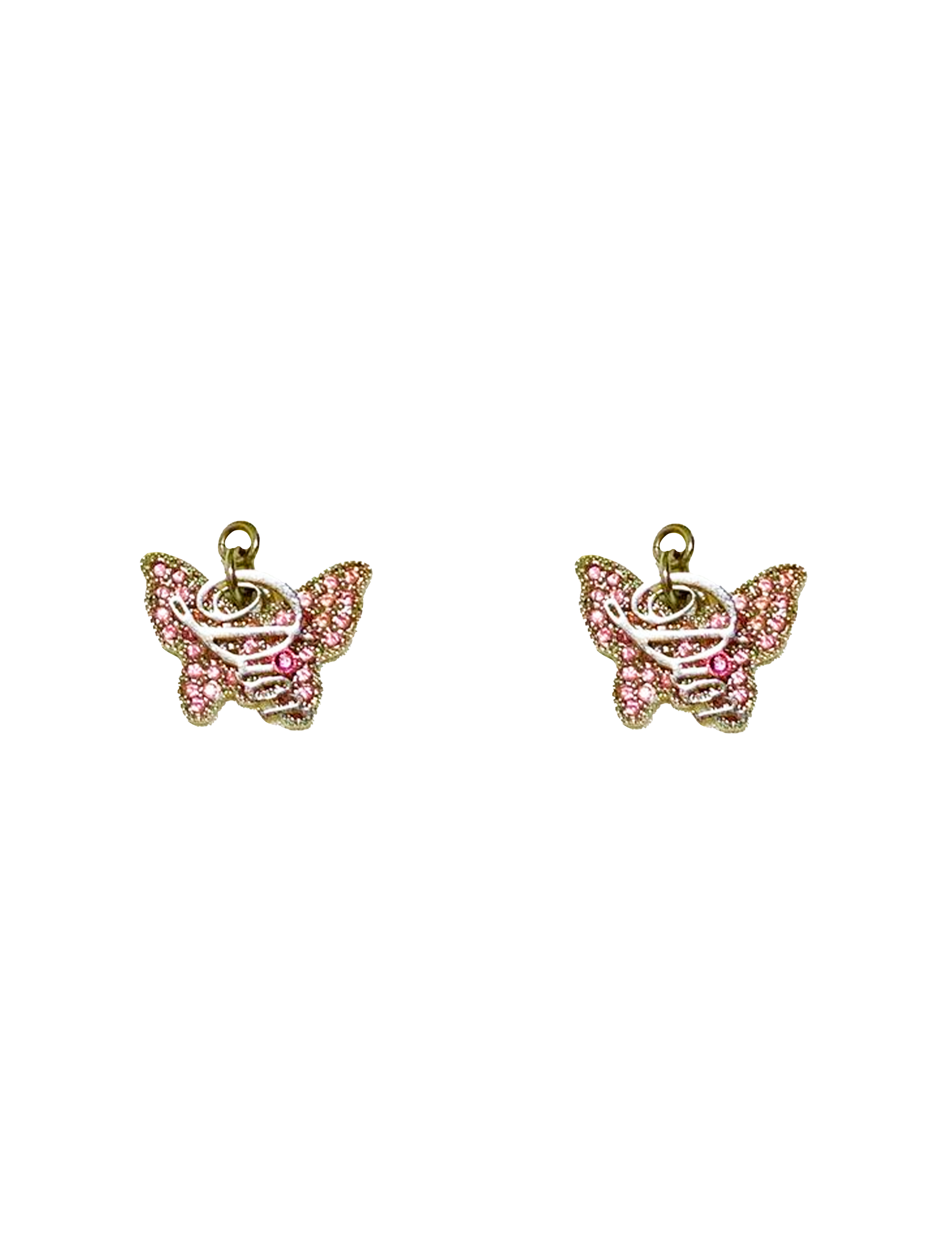 Christian Dior 2000s Pink Butterfly Earrings