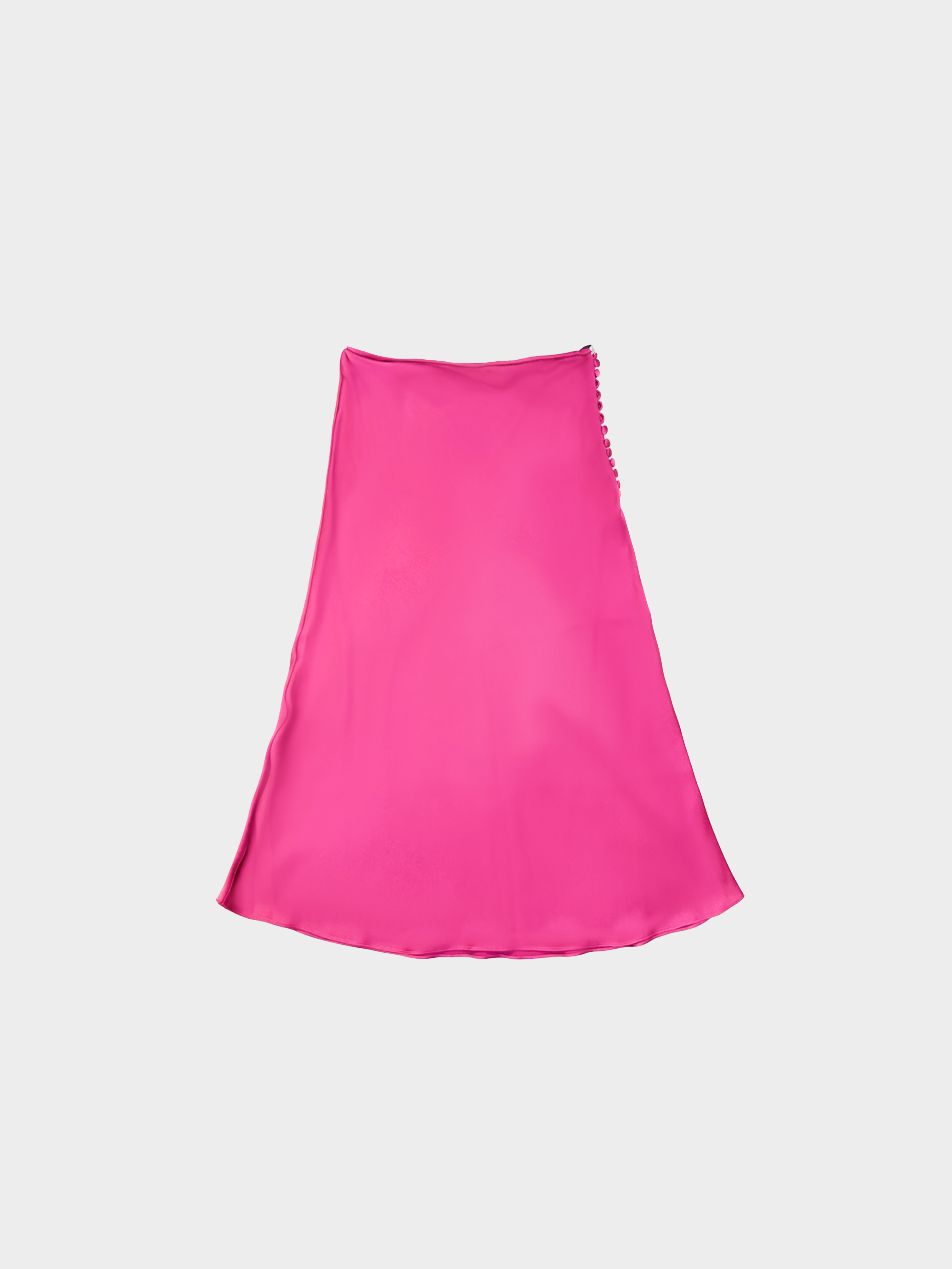 Christian Dior 2000s Pink Satin Button Down Skirt