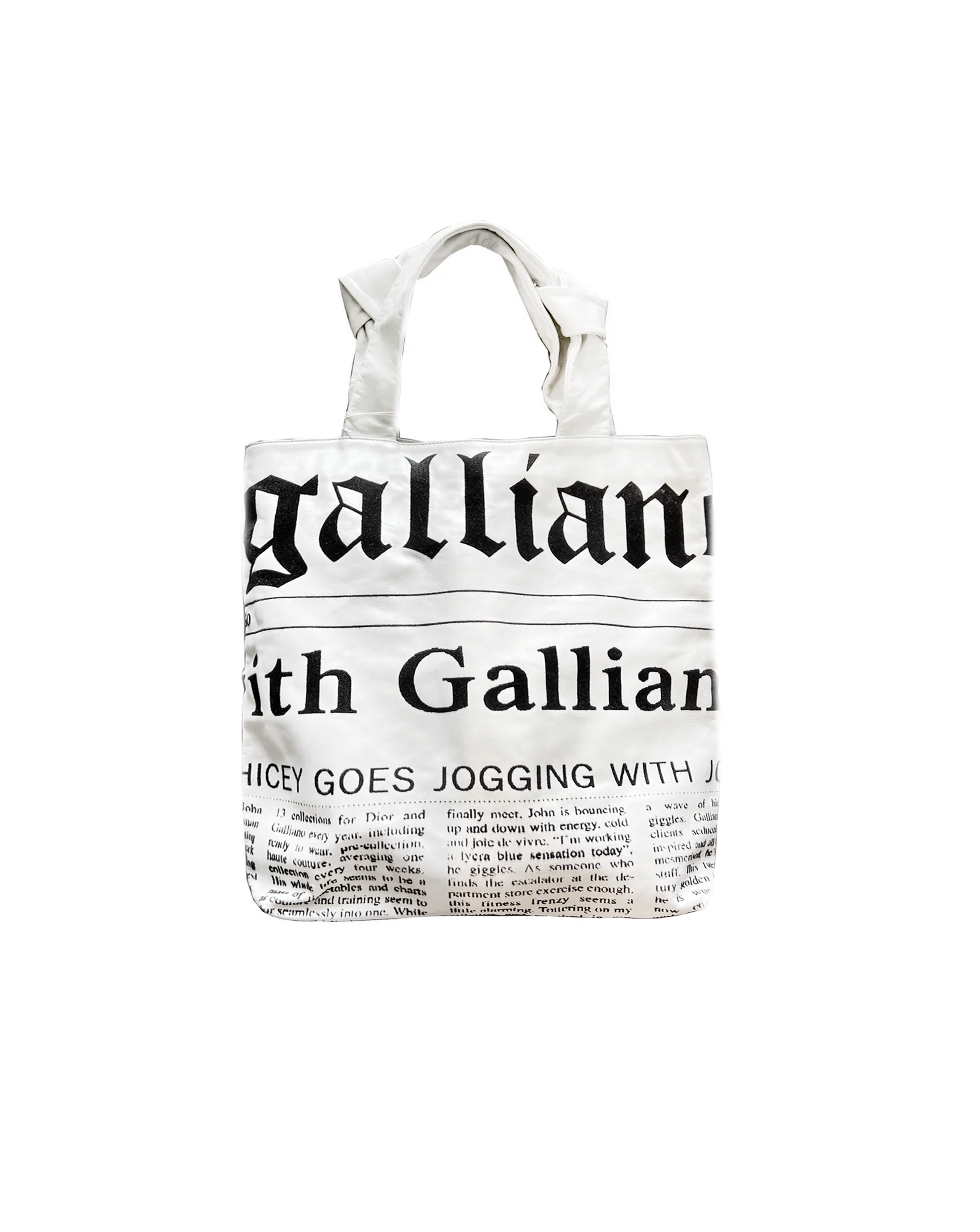 John Galliano 2000s Leather Gazette Tote