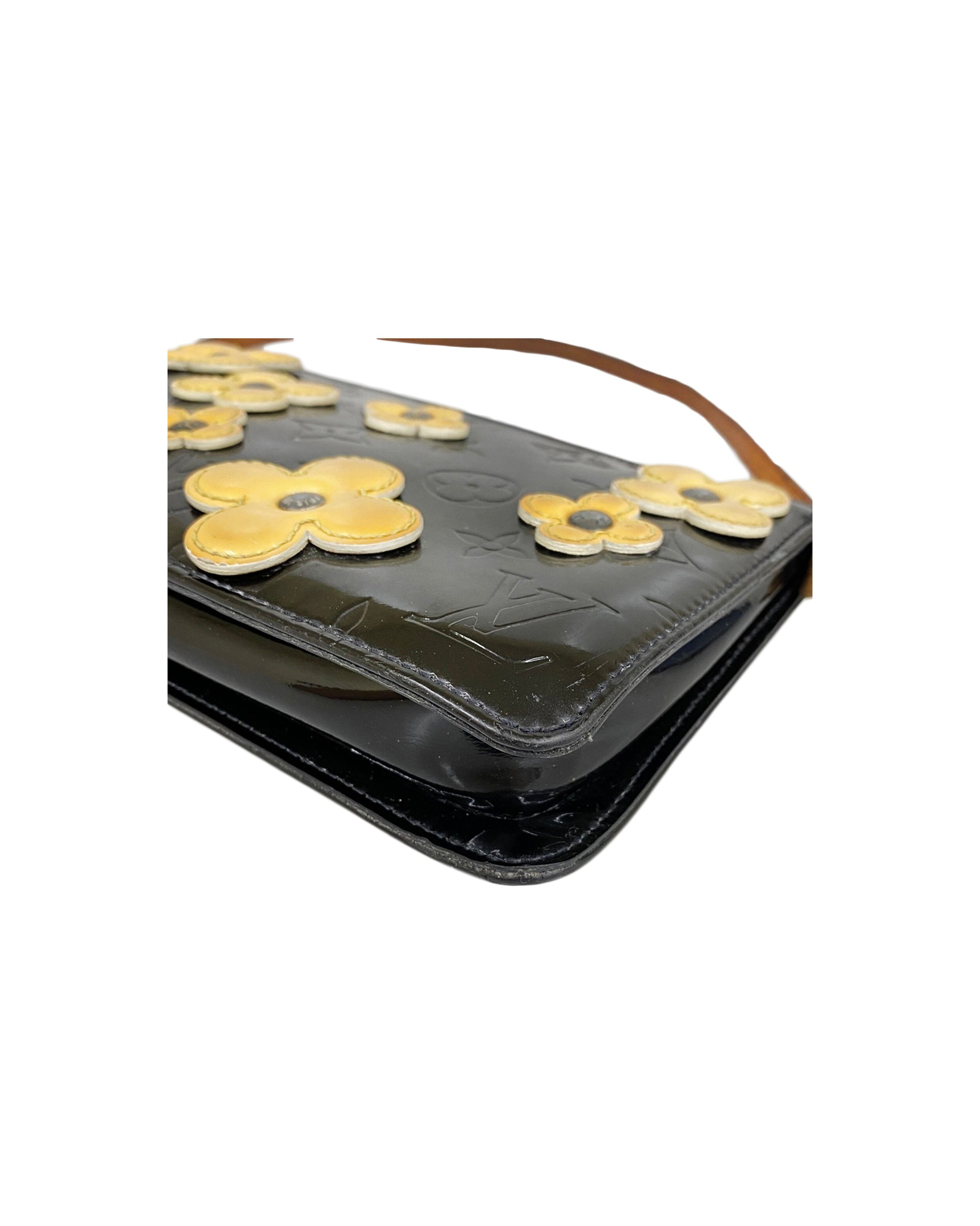 Louis Vuitton Black Flower Monogram Vernis Leather Lexington