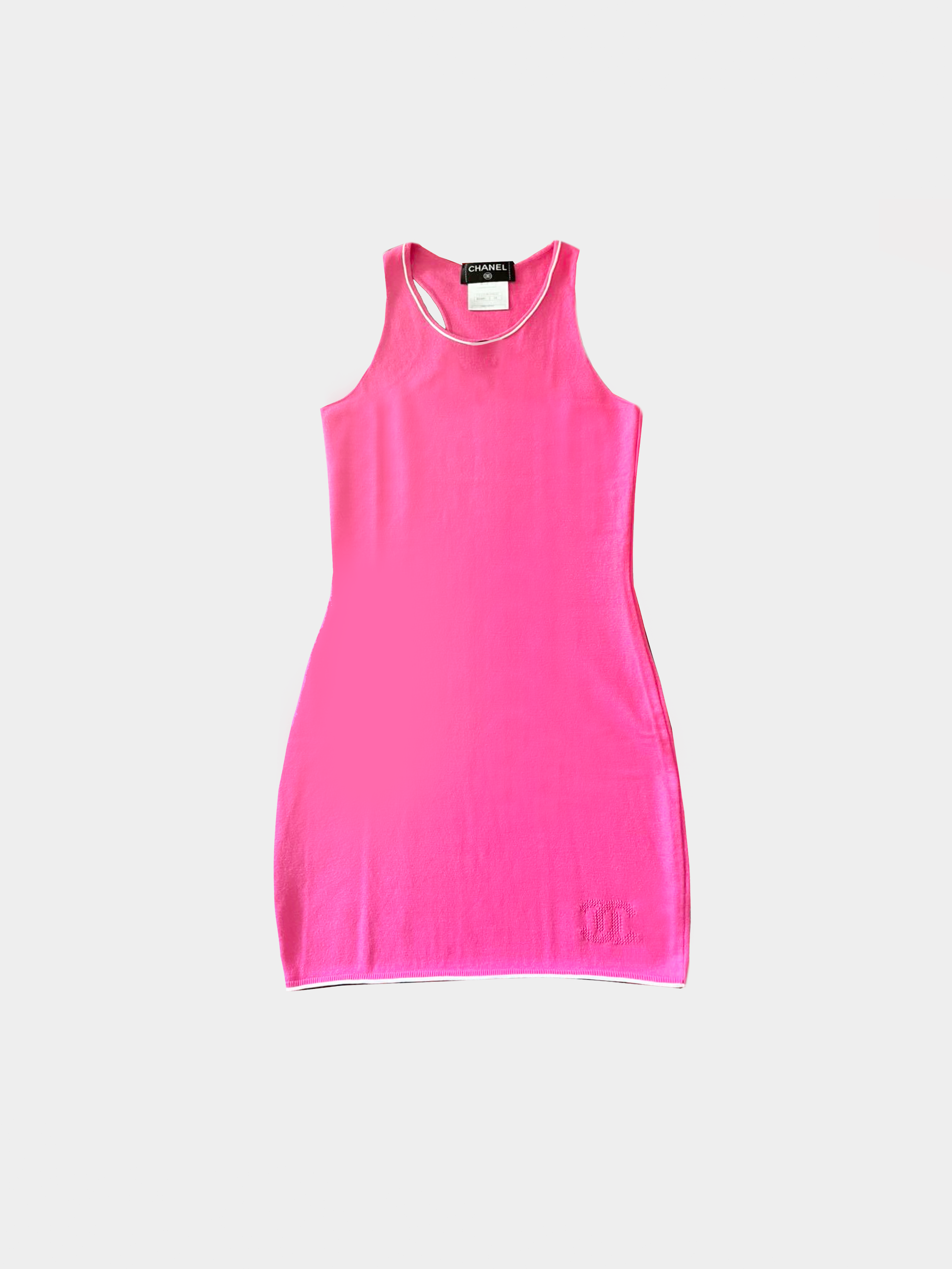 Chanel 2000s Pink Knit Tank Dress · INTO