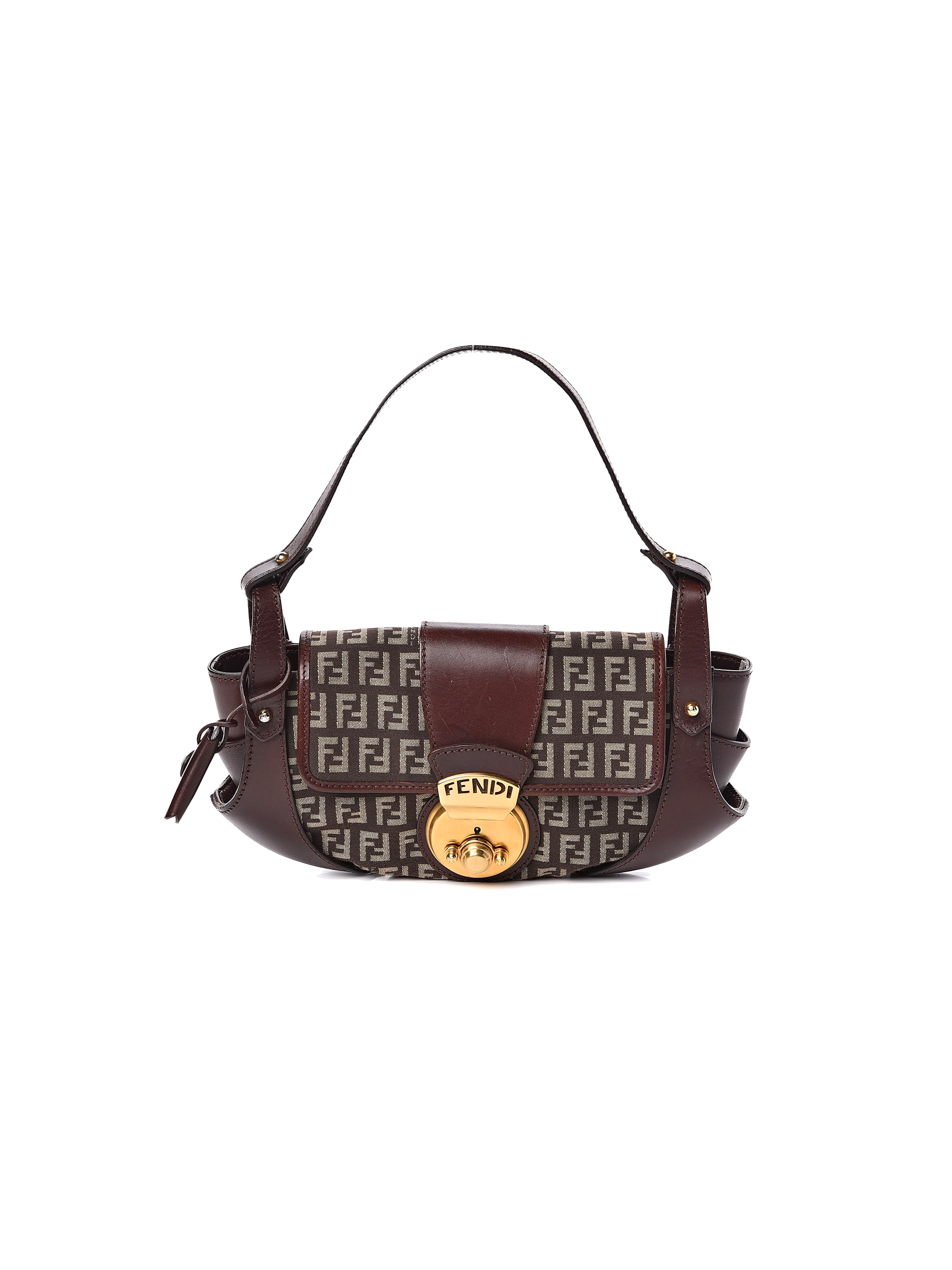 Fendi 2004 Calfskin Zucchino Tobacco Hobo