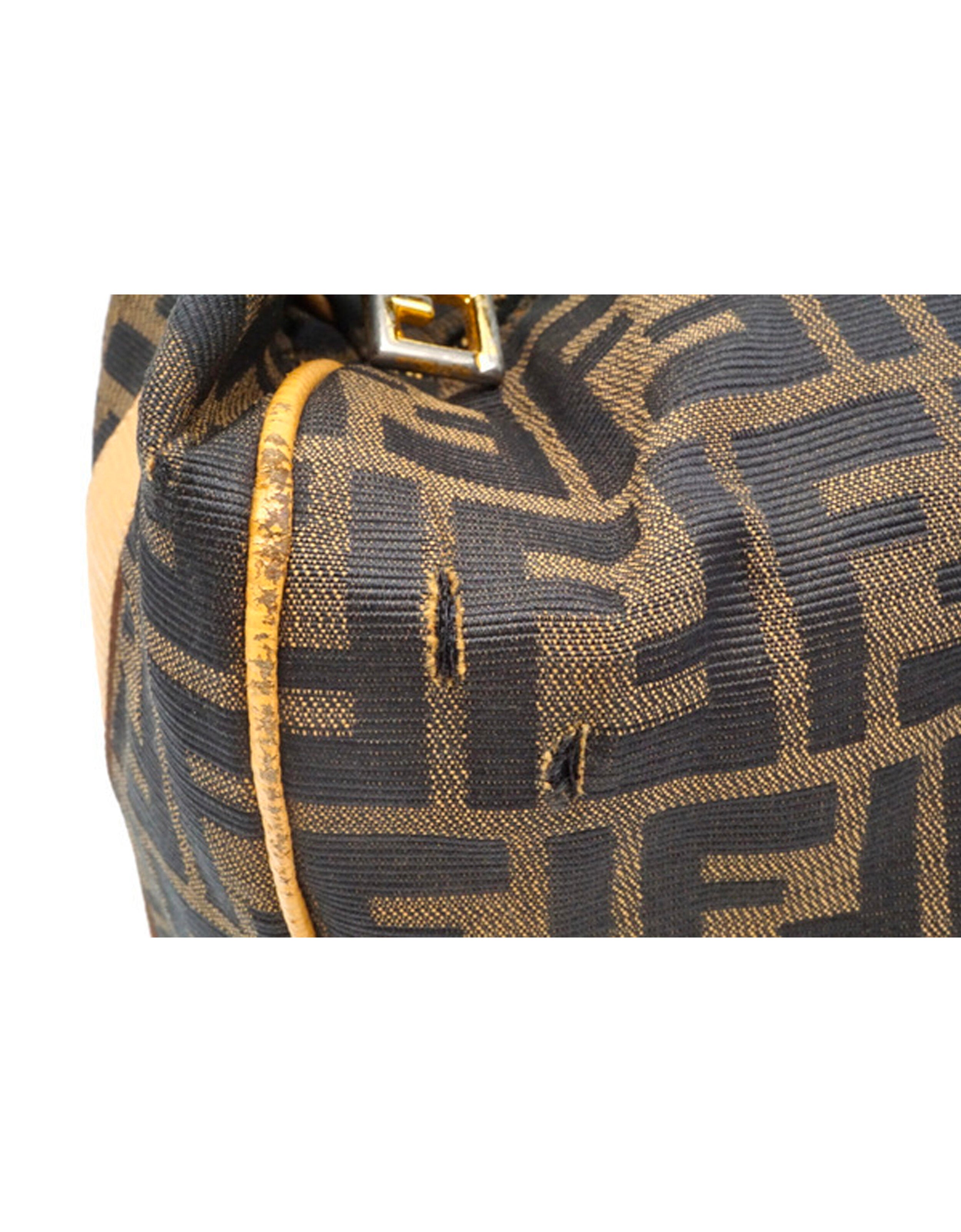 Fendi Gold 2000s Zucca Pouch Bag · INTO