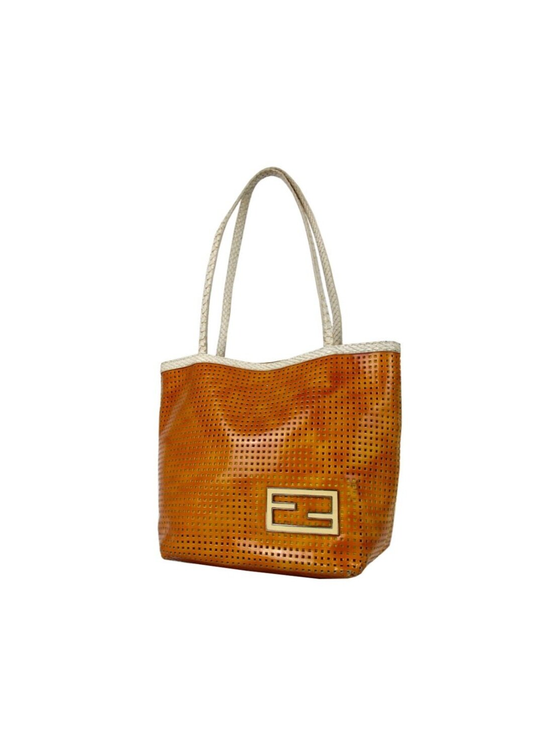 Fendi 2000s Orange Patent Leather Tote