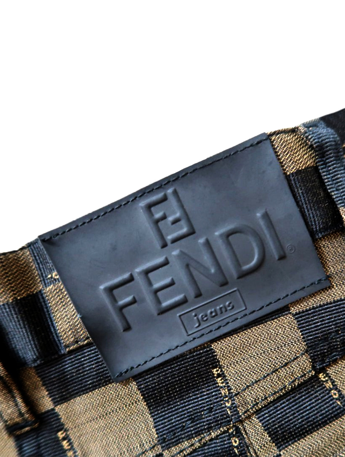 Fendi Brown 2000s Checkered Mini Skirt