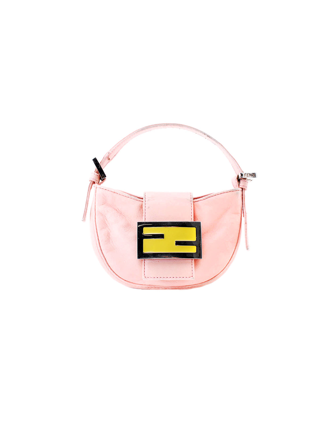 Fendi Mini 2000s Rounded Pink and Yellow Mini Croissant Bag