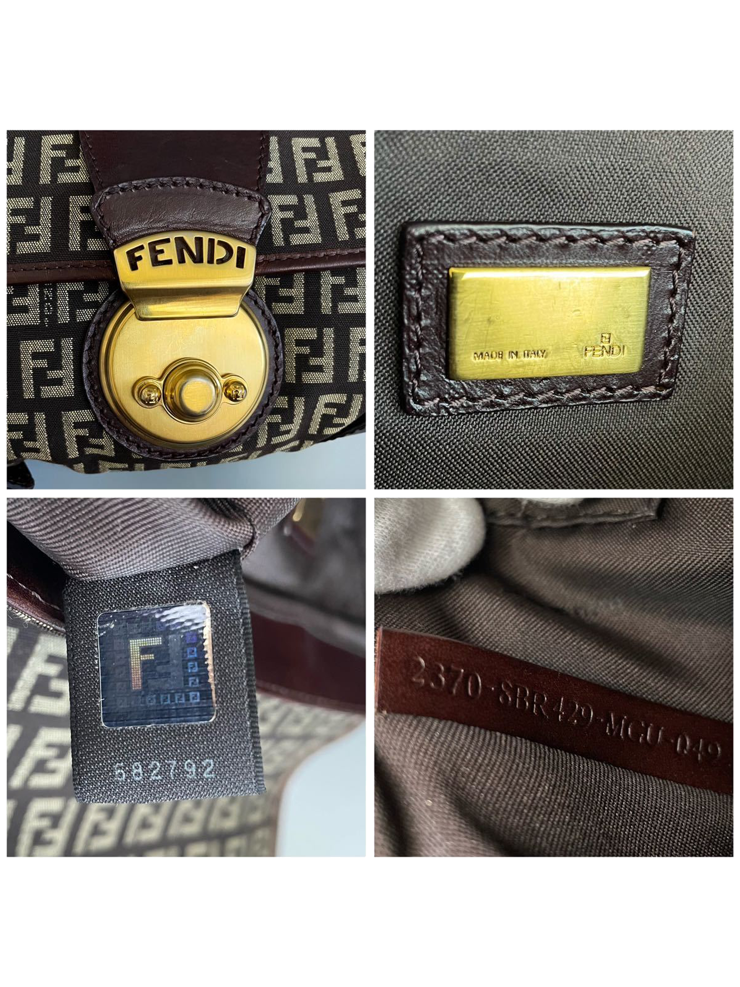 Vintage Fendi Zucca Shoulder Bag, Fendi Boat Pochette, Fendi Baguette Boat  Bag