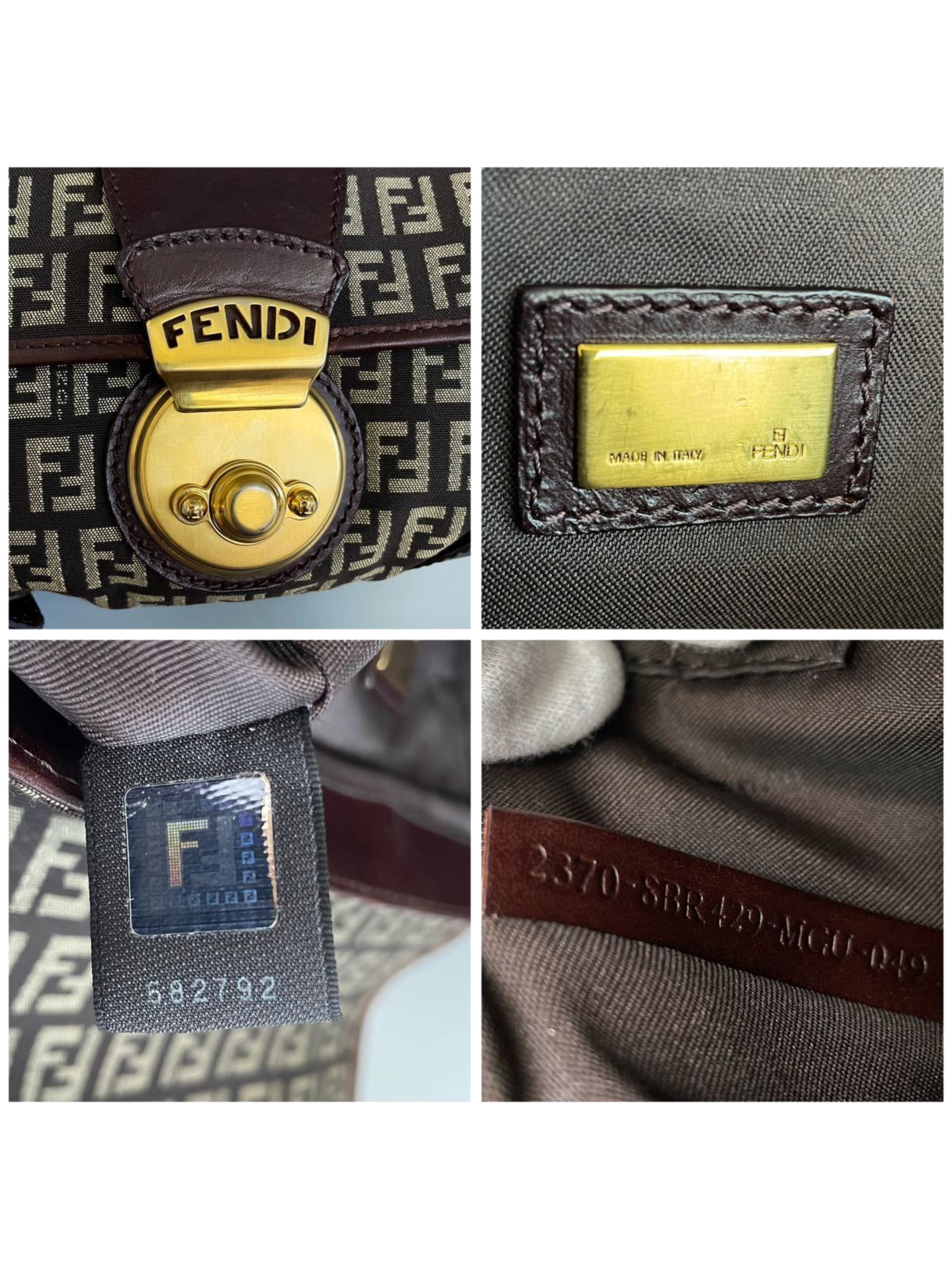 Fendi Zucchino Small Hobo Bag