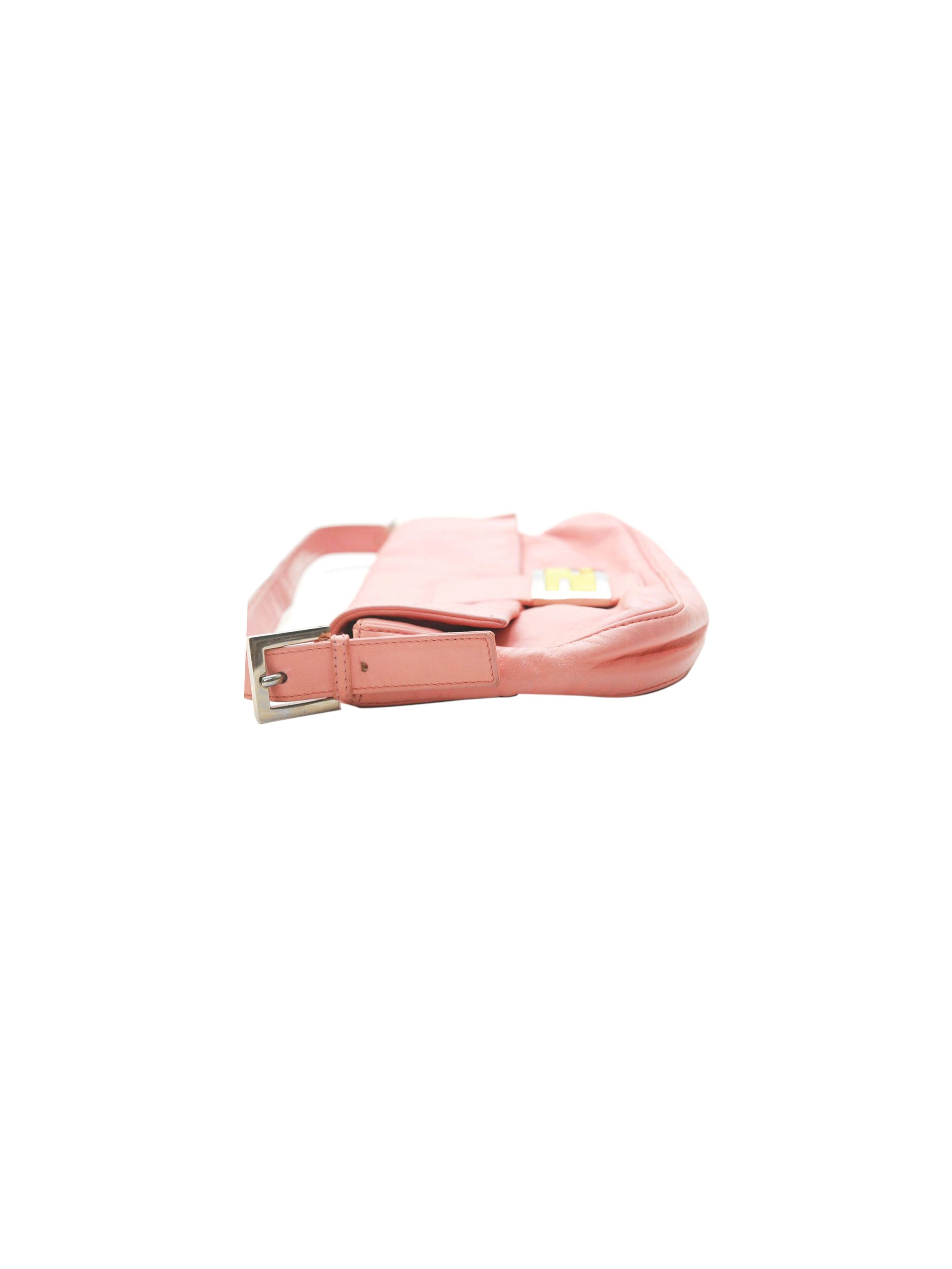Fendi 2000s Pink and Yellow Leather Baguette · INTO