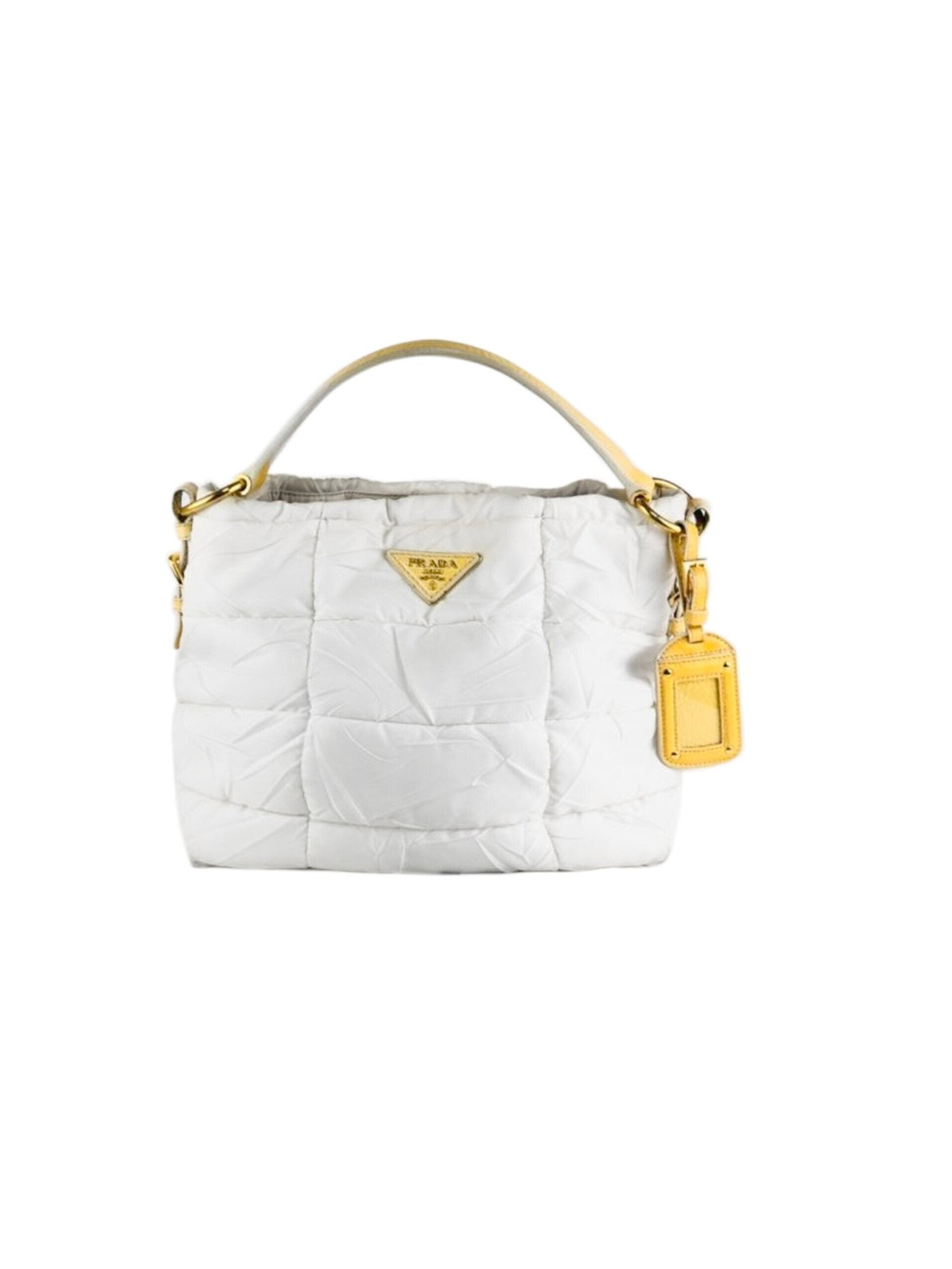 Prada 2000s White Quilted Nylon Tote