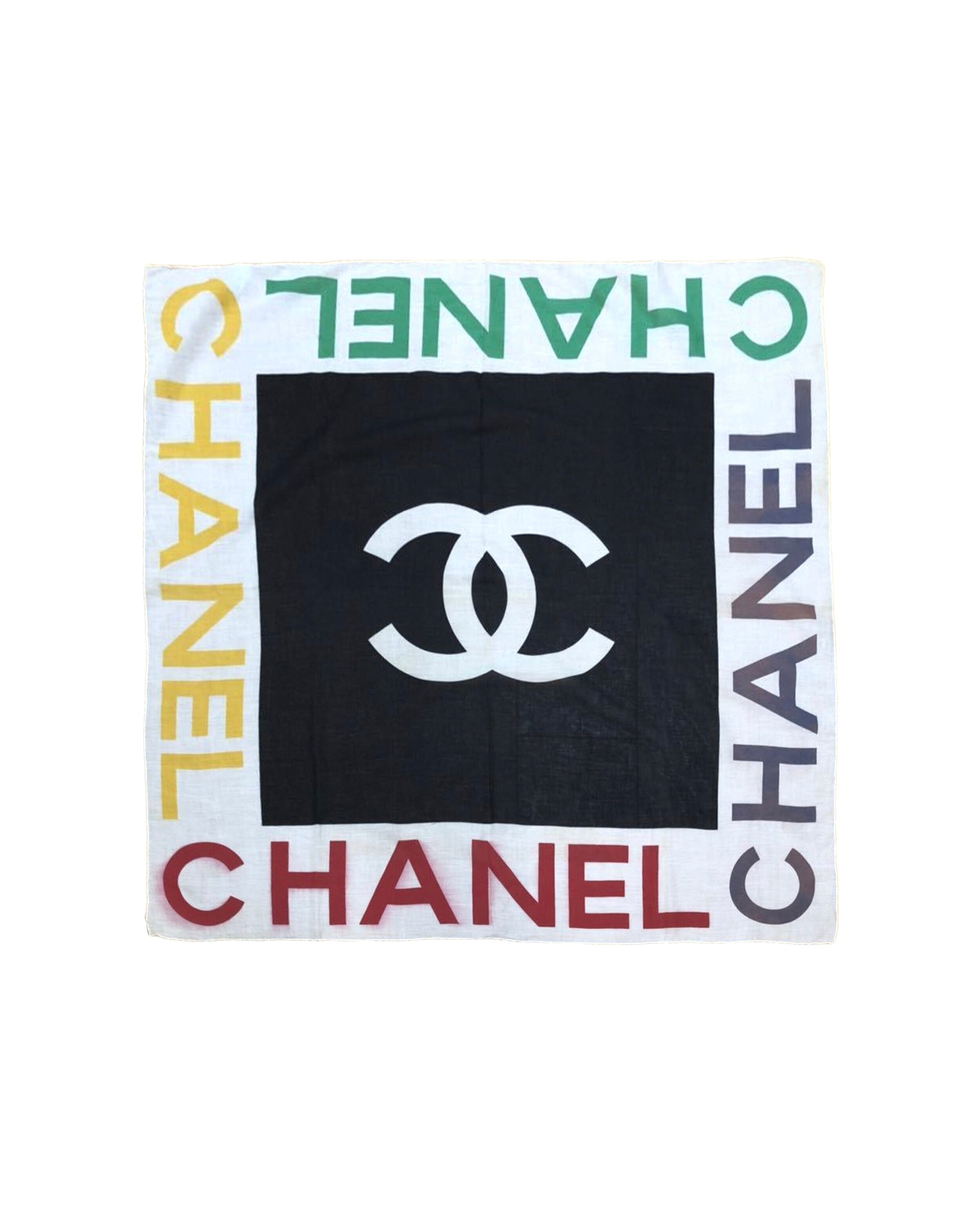 Chanel Multicolor Logo Cotton Scarf · INTO